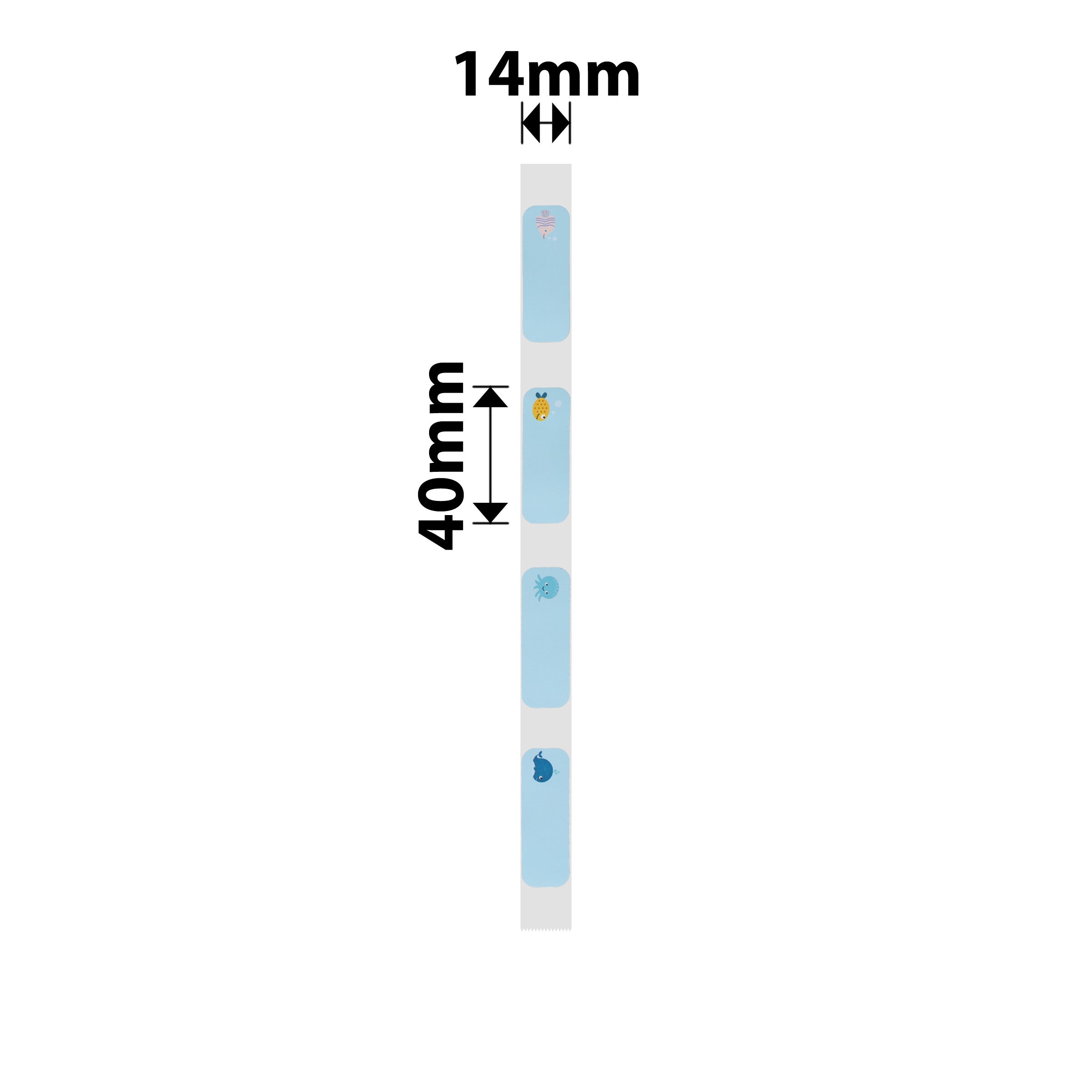 NB146 - NIIMBOT - D11 / D101 / D110 / H1S - RP14X40MM - 160 LABELS PER ROLL - MIXED SEA ANIMALS DESIGN
