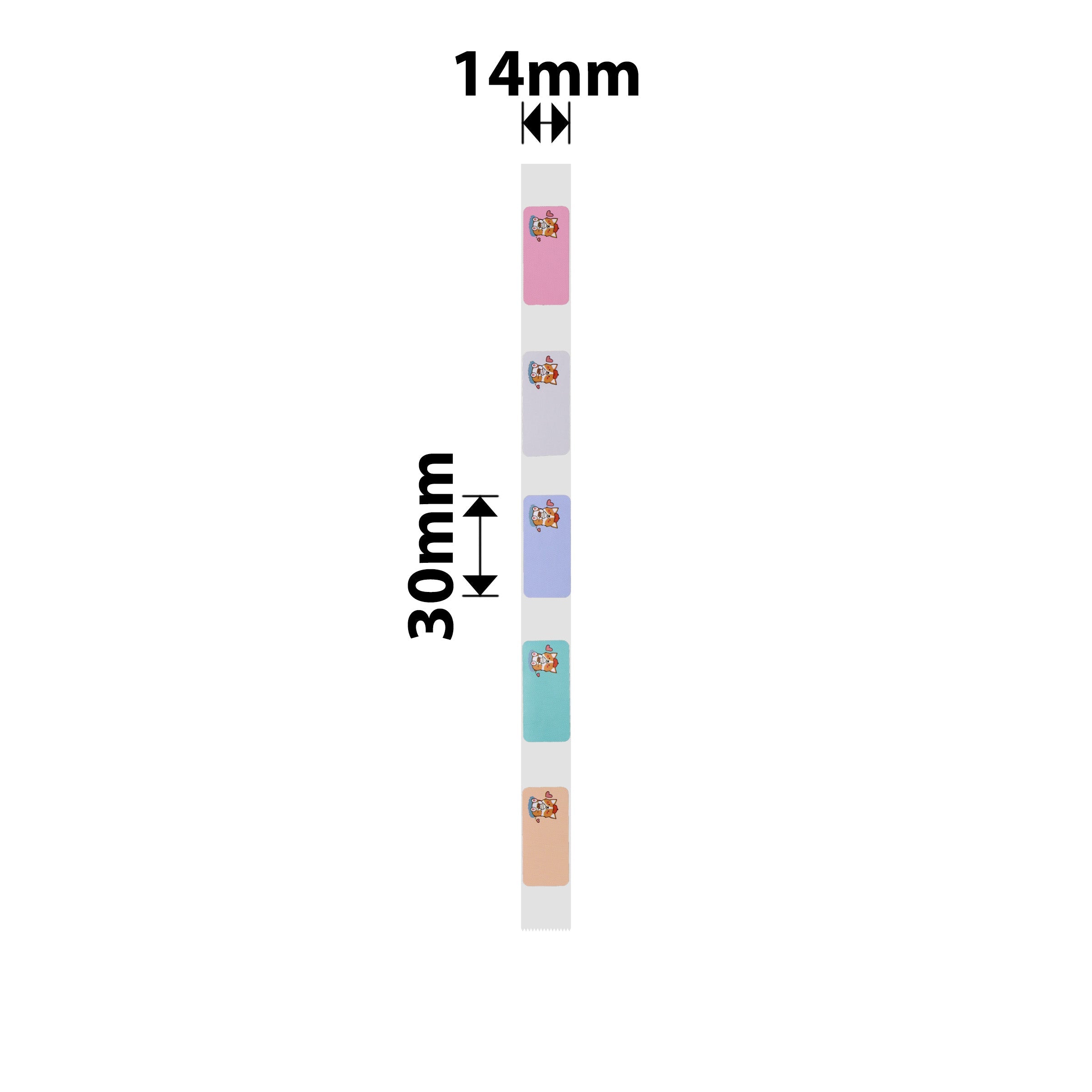 NB156 - NIIMBOT - D11 / D101 / D110 / H1S - R14X30MM - 210 LABELS PER ROLL - CUTE CORGI DESIGN