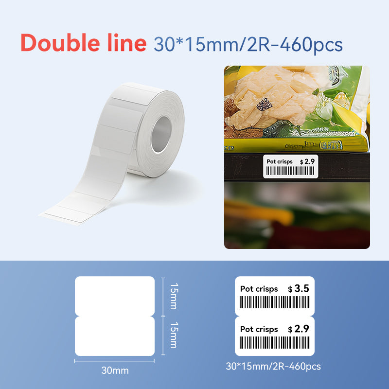 NB183 - NIIMBOT - B1 / B21 / B3S / B4 - 30X15MM/2R - 460 LABELS PER ROLL - WHITE