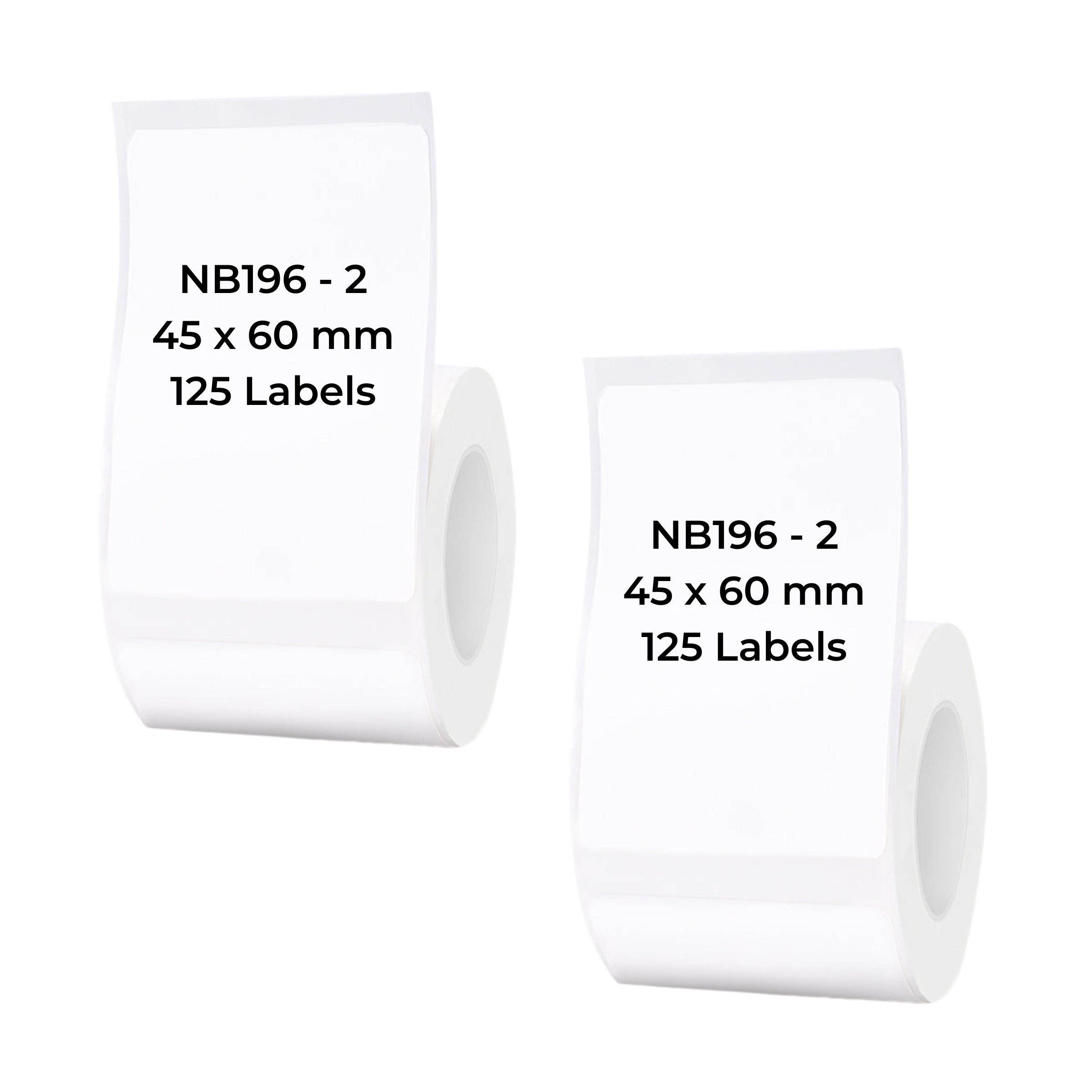 NB196 - Niimbot - B1 / B21 / B31 / B3S / B4 - 45x60mm - 125 White Labels
