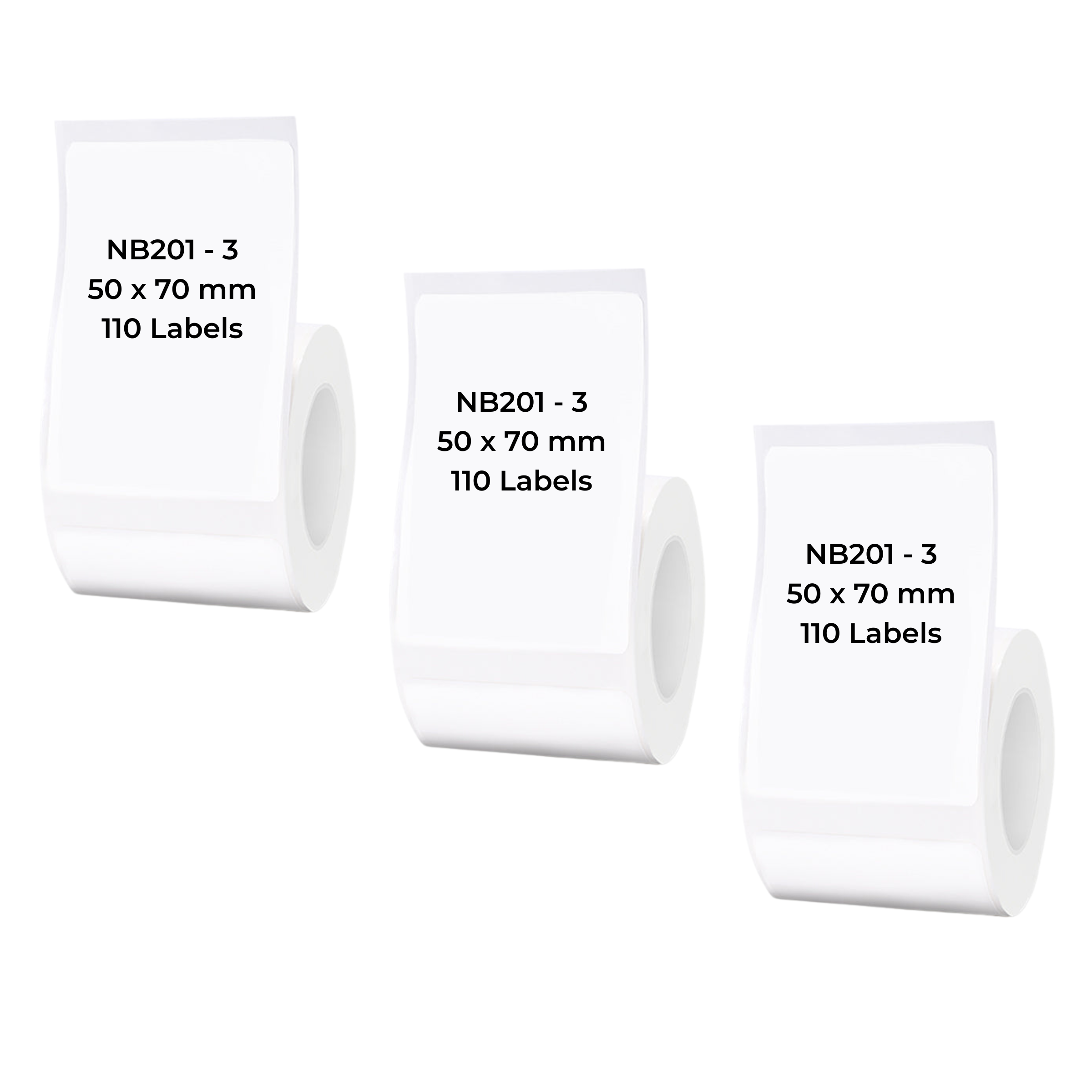 NB201 - NIIMBOT - B1 / B21 / B3S / B4 - T50X70MM - 110 LABELS PER ROLL - WHITE
