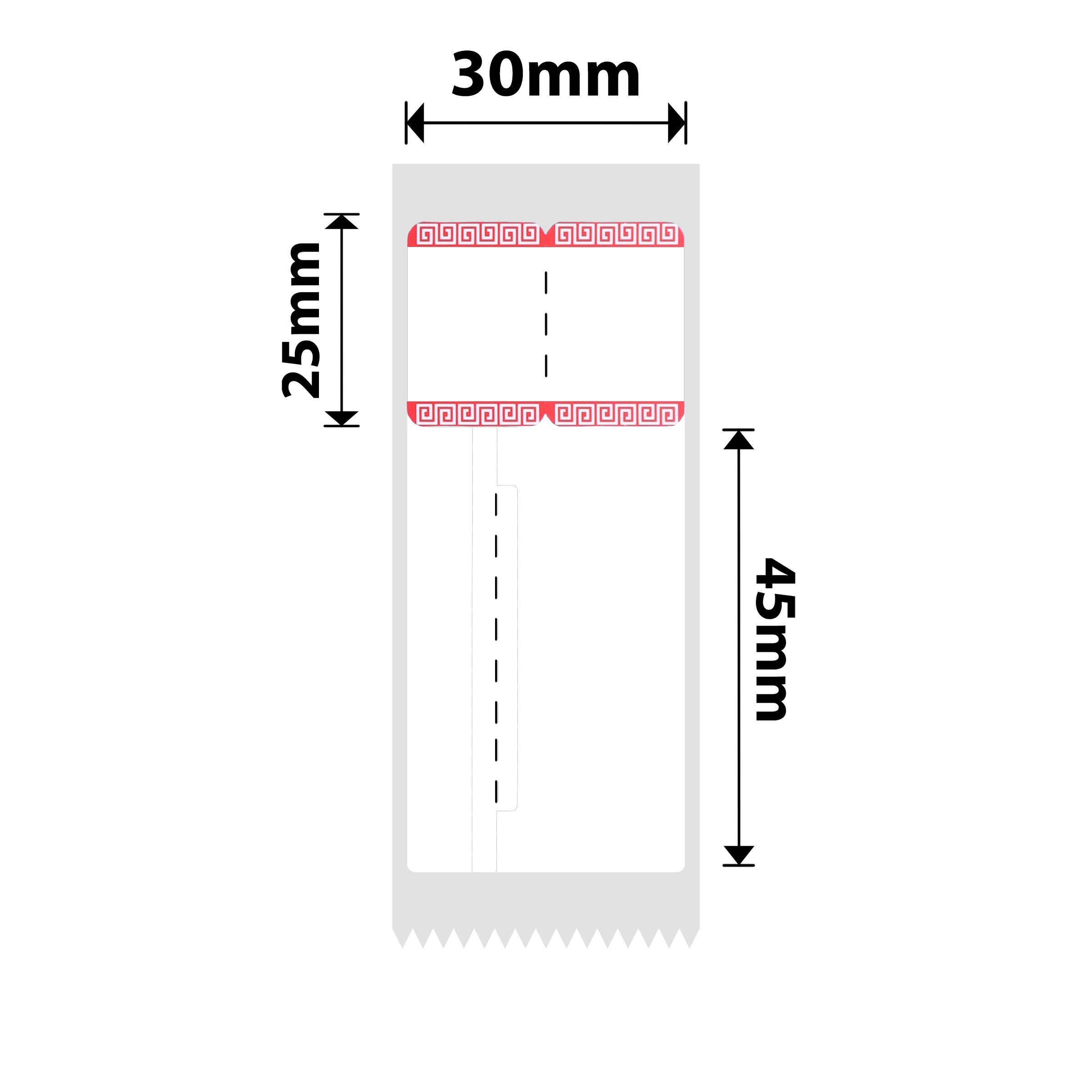 NB204 - Niimbot - B1 / B21 / B31 / B3S / B4 - 30x70mm - 100 Red Border Jewellery Labels