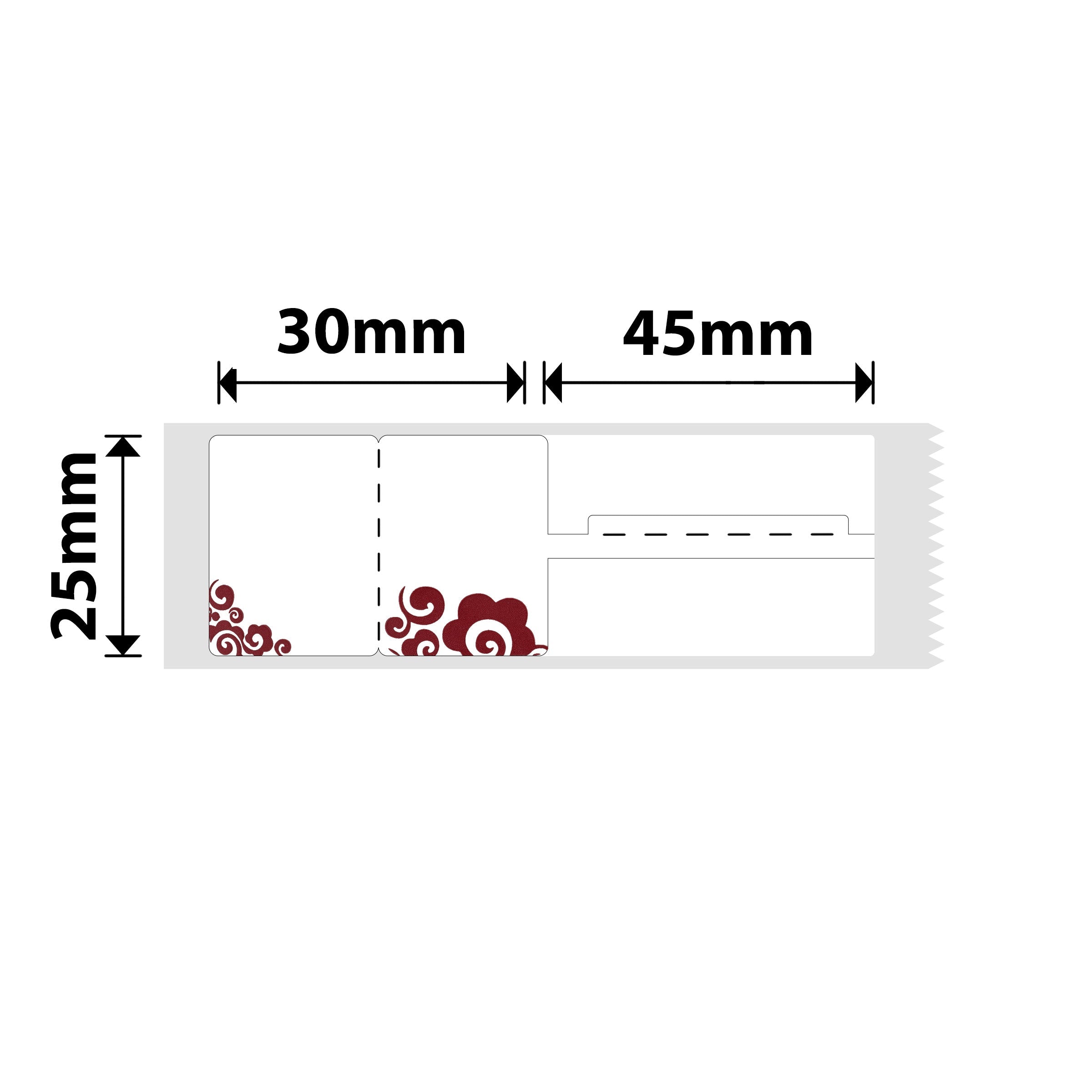 NB206 - Niimbot - B1 / B21 / B31 / B3S / B4 - 25x75mm - 100 Red Cloud Jewellery Labels