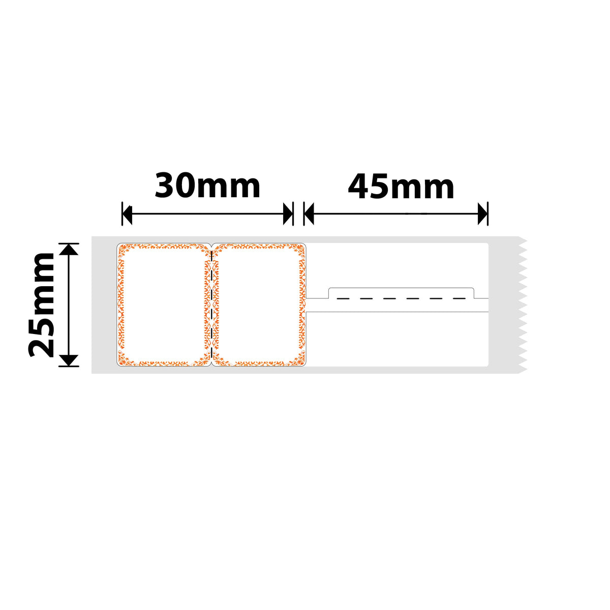 NIIMBOT - B Range - 25x75mm - Orange Border Jewellery - 100 Labels