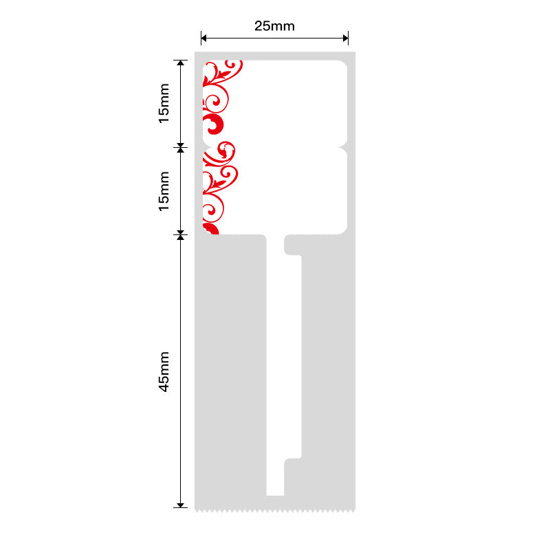 NB228 - NIIMBOT - B1 / B21 / B3S / B4 - R02T - 25X75MM (25x30+45) - 100 LABELS PER ROLL - RED PATTERN DESIGN