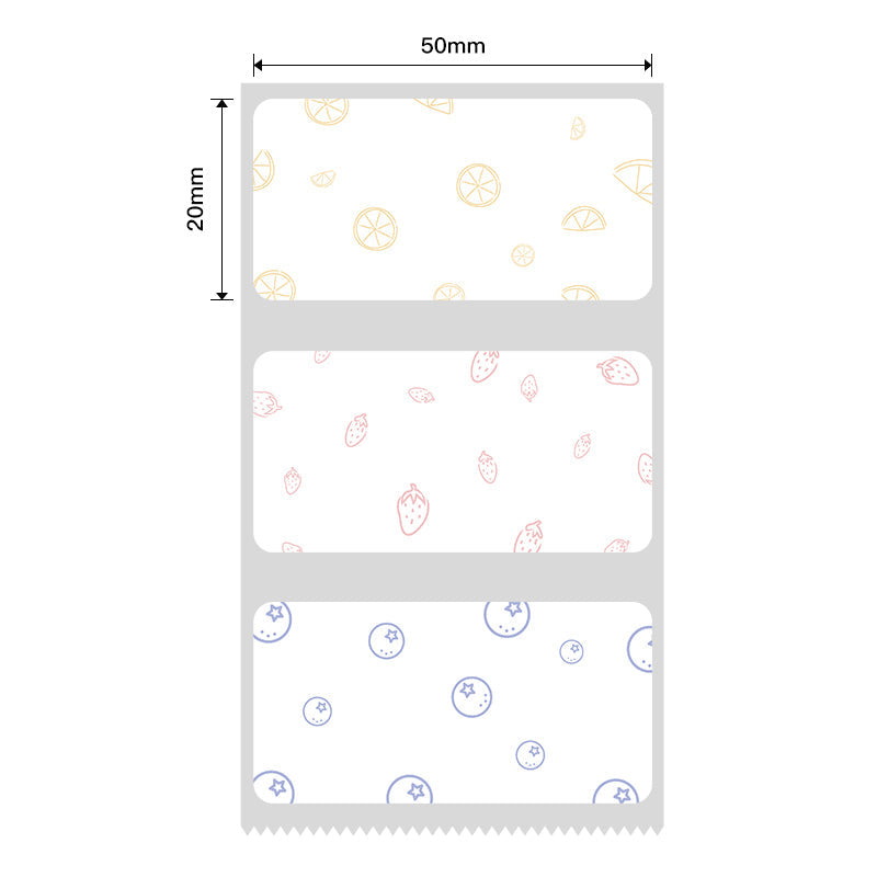 NB229 - NIIMBOT - B1 / B21 / B3S / B4 - T40X20MM - 320 LABELS PER ROLL - FRUIT SHADING DESIGN