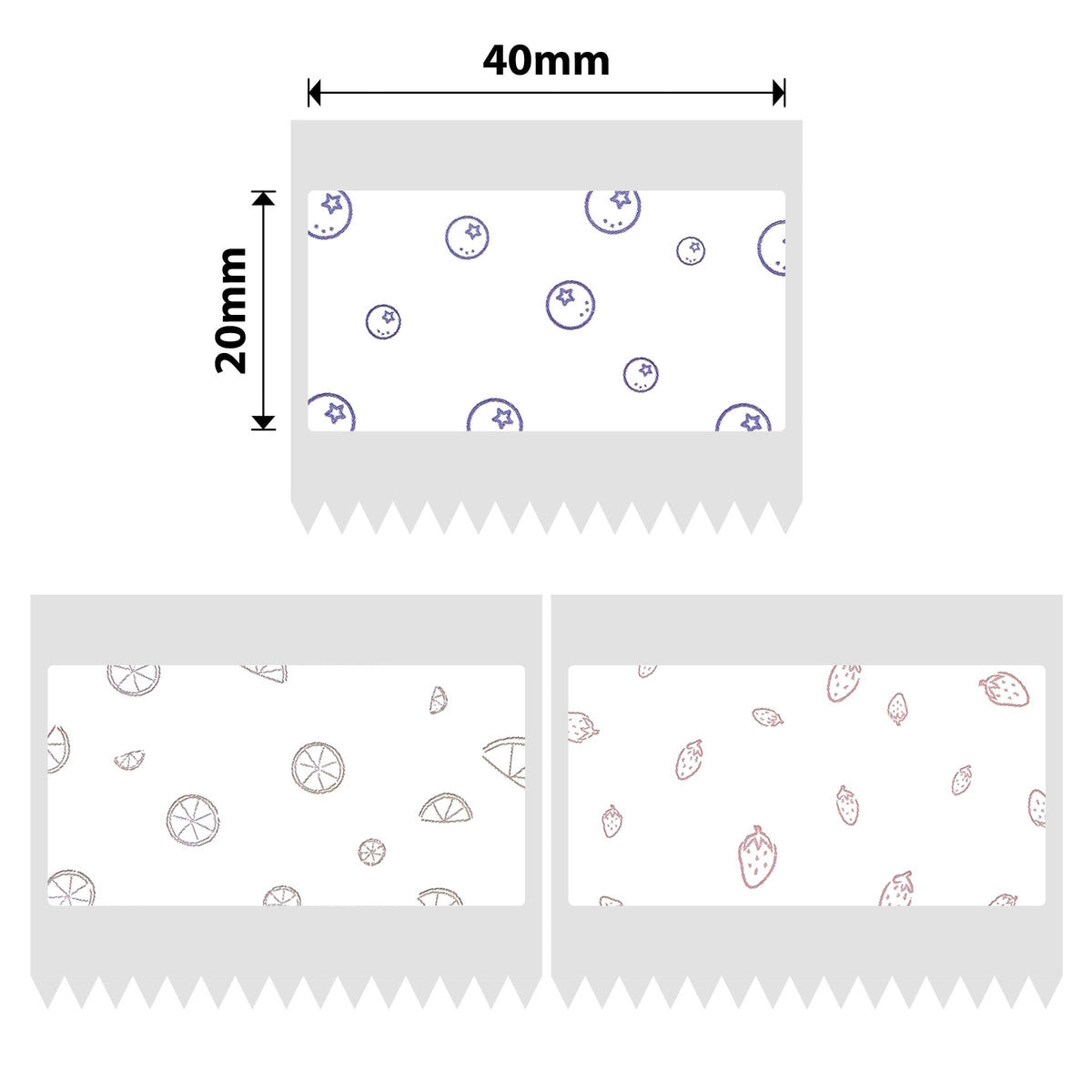 NIIMBOT - B Range - 40x20mm - Fruit Pattern - 320 Labels