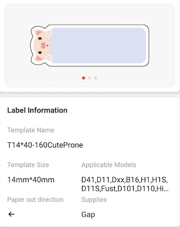 NB291 - NIIMBOT - D11 / D101 / D110 / H1S - R14X40MM - 160 LABELS PER ROLL - SLEEPY ANIMALS DESIGN
