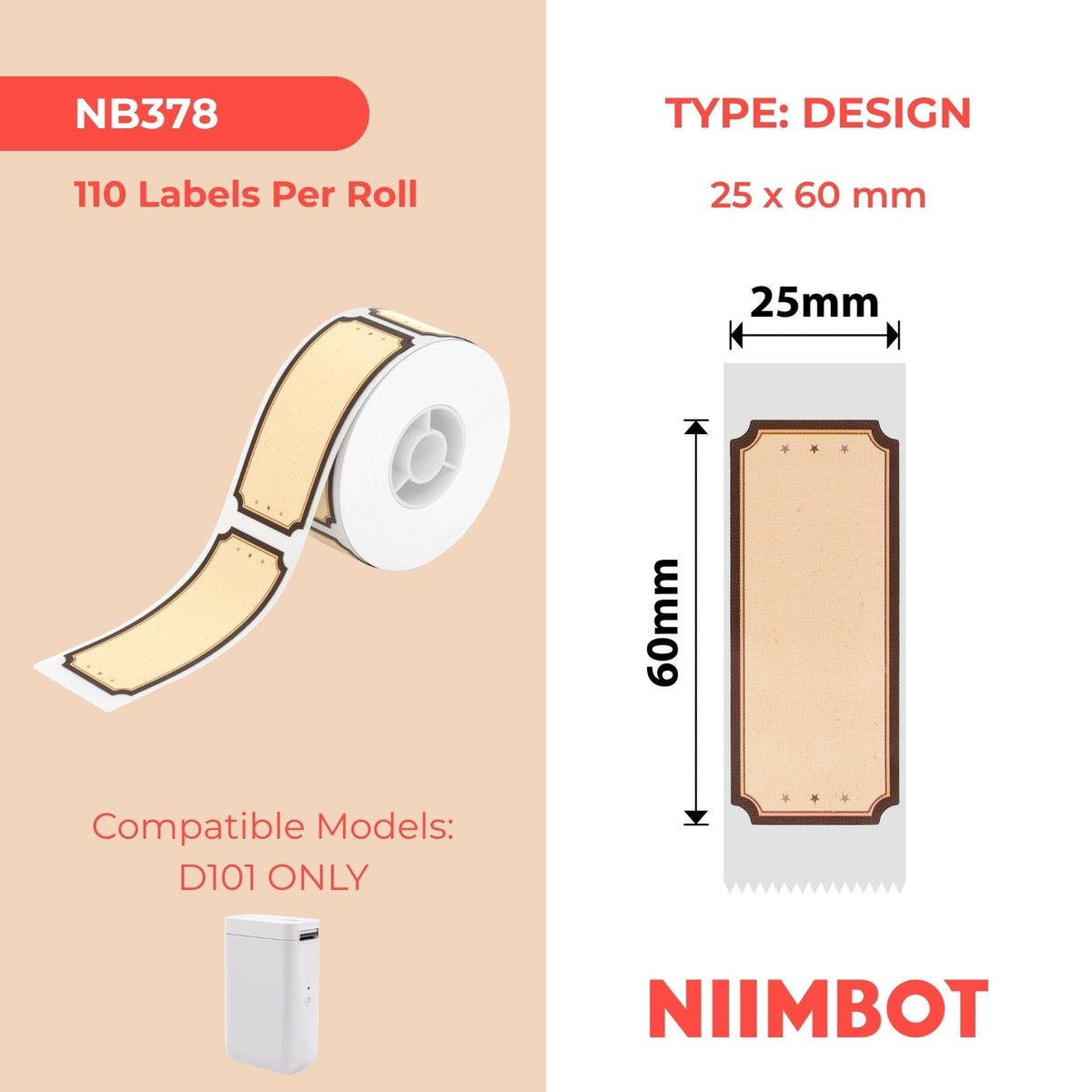NIIMBOT - D101 Only - 25x60mm - Woodland Romance - 110 Labels