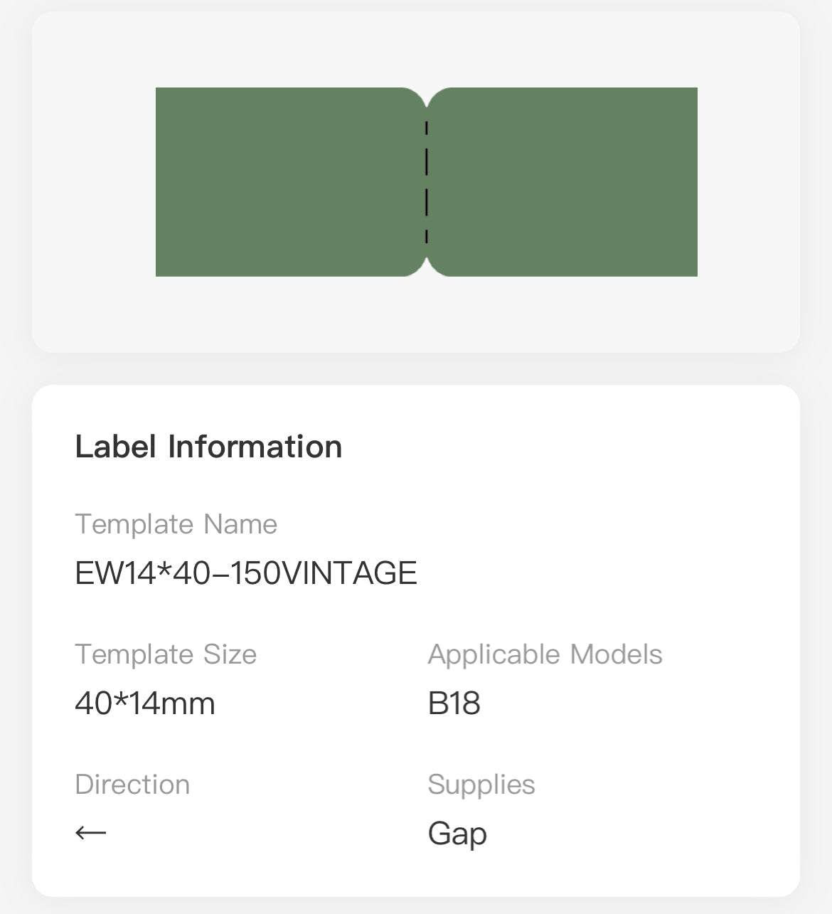NB408 - NIIMBOT - B18 / N1 - EW14X40mm - 150 LABELS PER ROLL - INDEX VINTAGE DESIGN