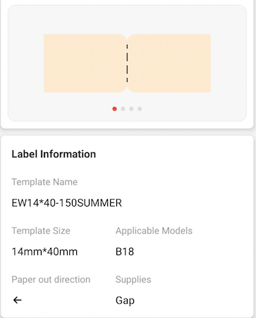 NB409 - NIIMBOT - B18 / N1 - EW14X40mm - 150 LABELS PER ROLL - SUMMER DESIGN