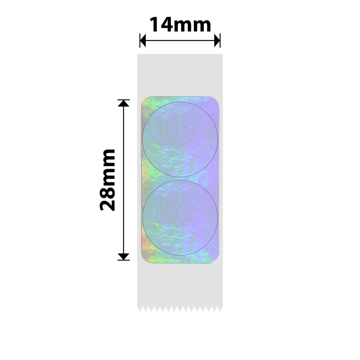 NB429 - NIIMBOT - B18 / N1 - 14X28MM - 200 SILVER ROUND HOLOGRAM LABELS
