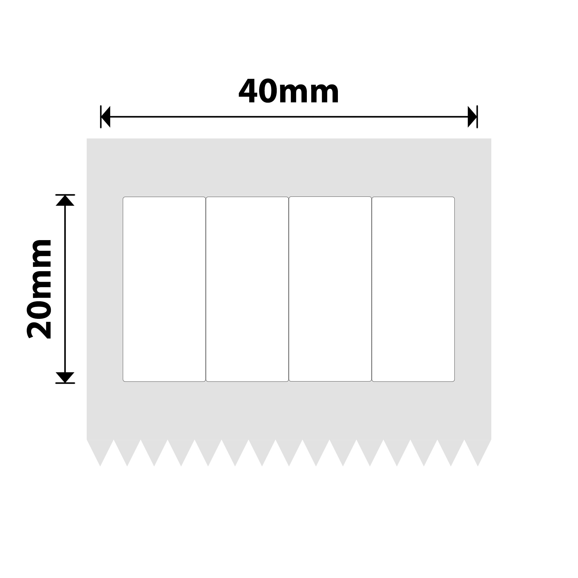 NB435 - Niimbot - B1 / B21 / B31 / B3S / B4 - 10mm X 20mm / 4 Rows - 1,600 White Labels