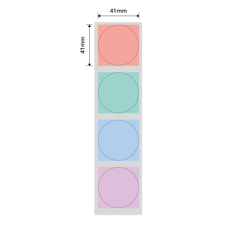 NB439 - NIIMBOT - B1 / B21 / B3S / B4 - T41X41MM - 175 ROUND THERMAL LABELS - MULITI-COLOUR DESIGN