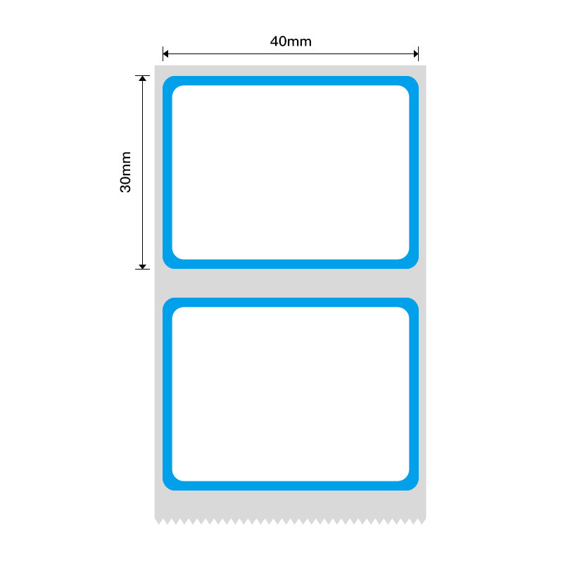 NB445 - NIIMBOT - B1 / B21 / B3S / B4 - 40X30MM - 230 LABELS PER ROLL - BLUE FRAME DESIGN