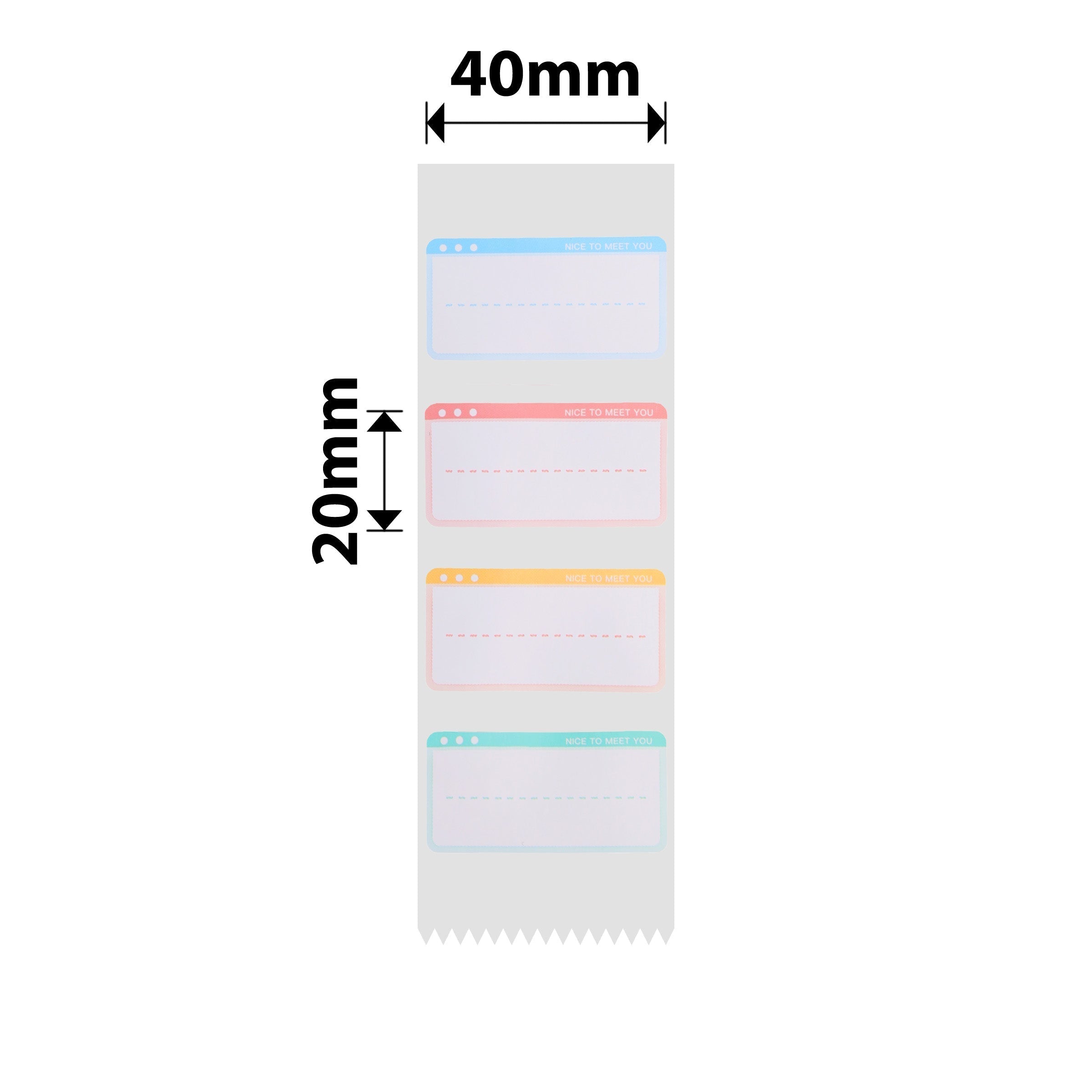 NB456 - NIIMBOT - B1 / B21 / B3S / B4 - T40X20MM - 320 LABELS PER ROLL - NICE TO MEET YOU DESIGN