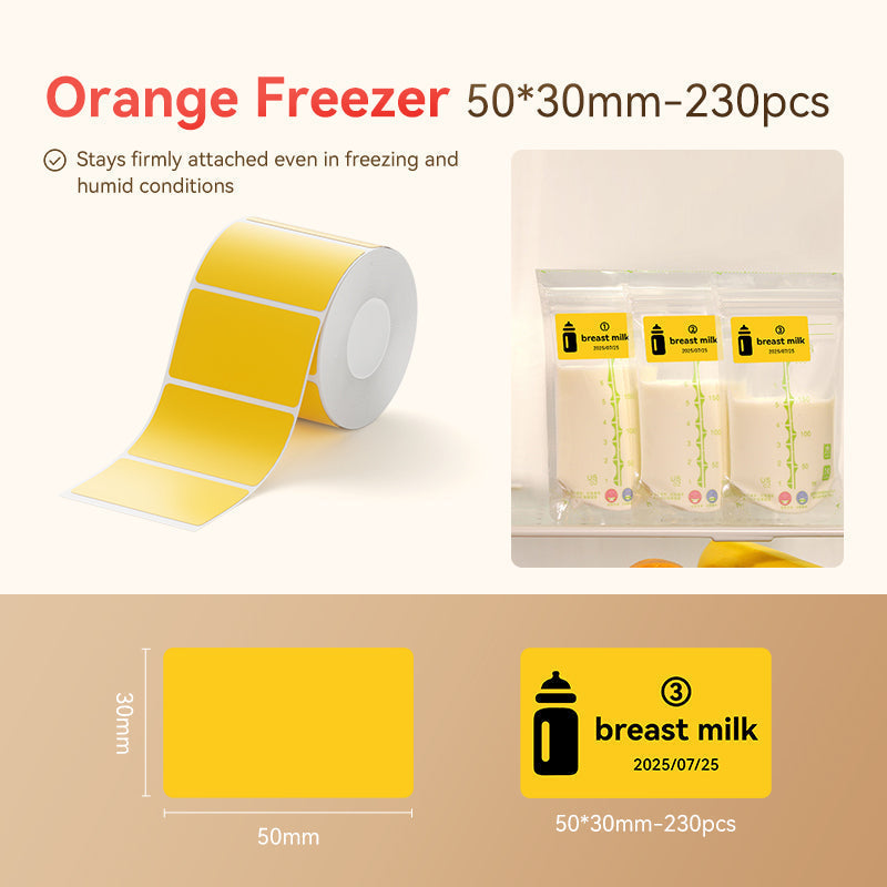 NB494 - Niimbot - B1 / B21 / B31 / B3S / B4 - 50x30mm - 230 Orange Freezer Labels