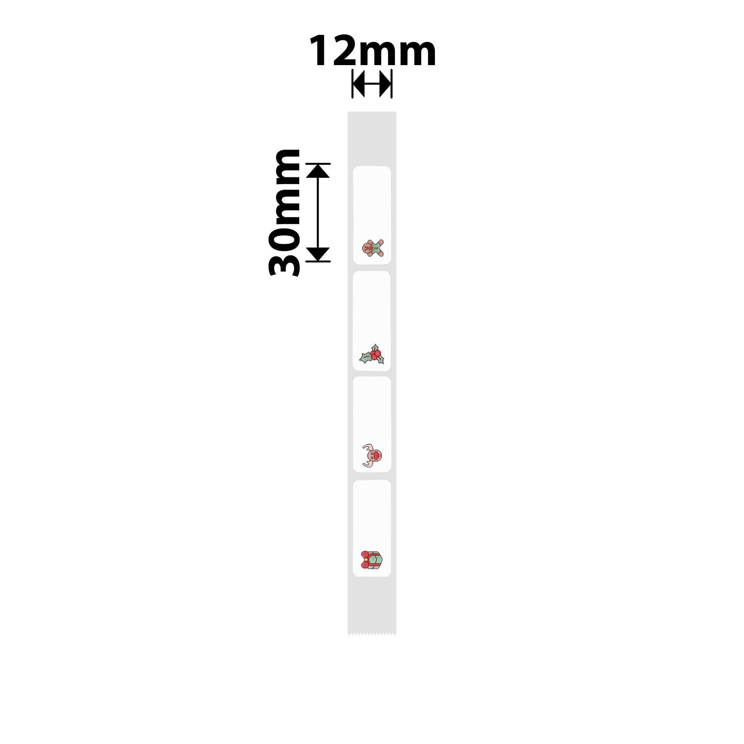 NB505 - NIIMBOT - D11 / D101 / D110 / H1S - T12X30MM - 210 LABELS PER ROLL - CHRISTMAS
