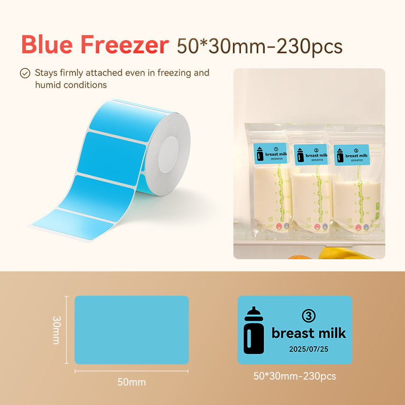 NB507 - Niimbot - B1 / B21 / B31 / B3S / B4 - 50x30mm - 230 Blue Freezer Labels