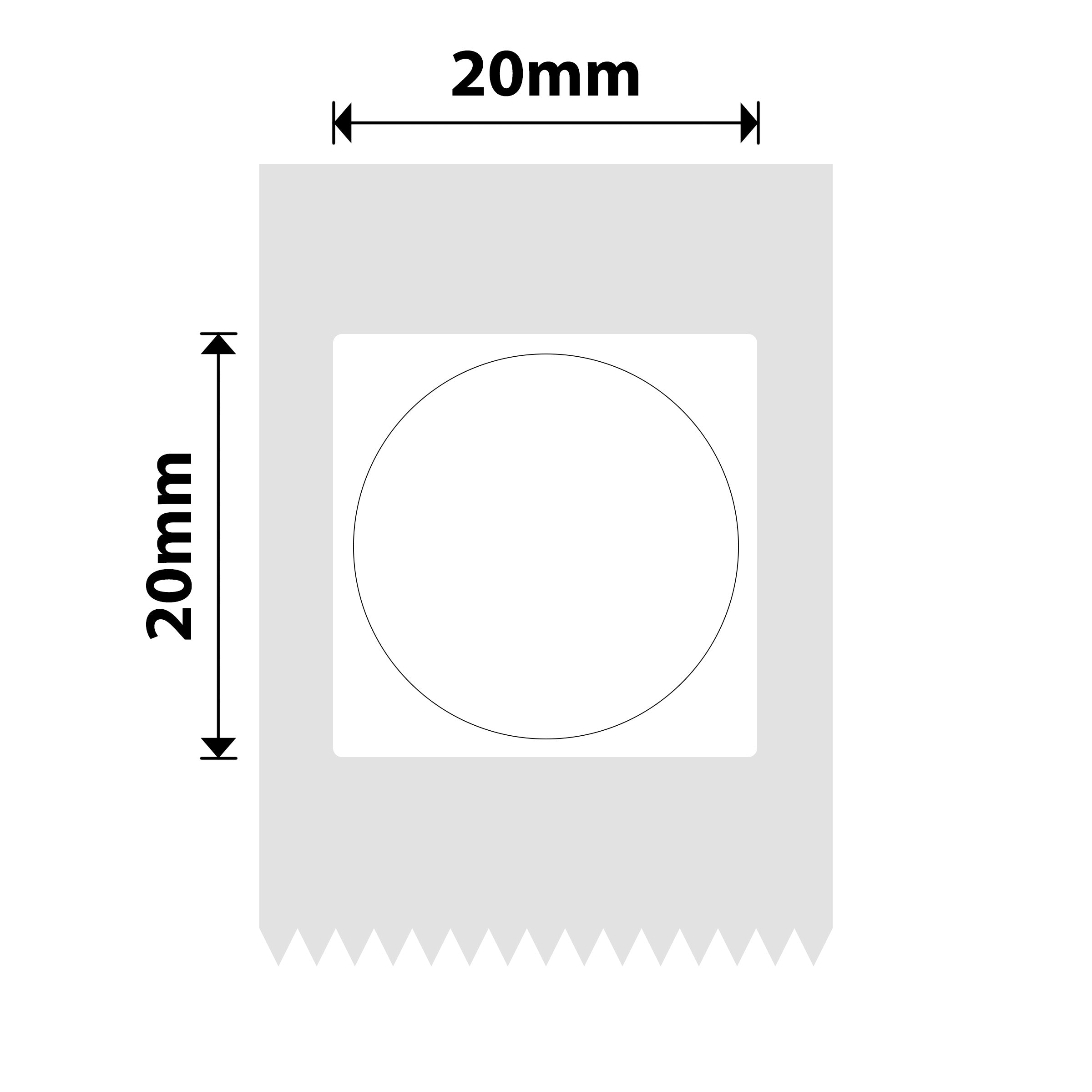NB509 - NIIMBOT - D101 ONLY - T20X20MM - 265 LABELS PER ROLL - ROUND - WHITE