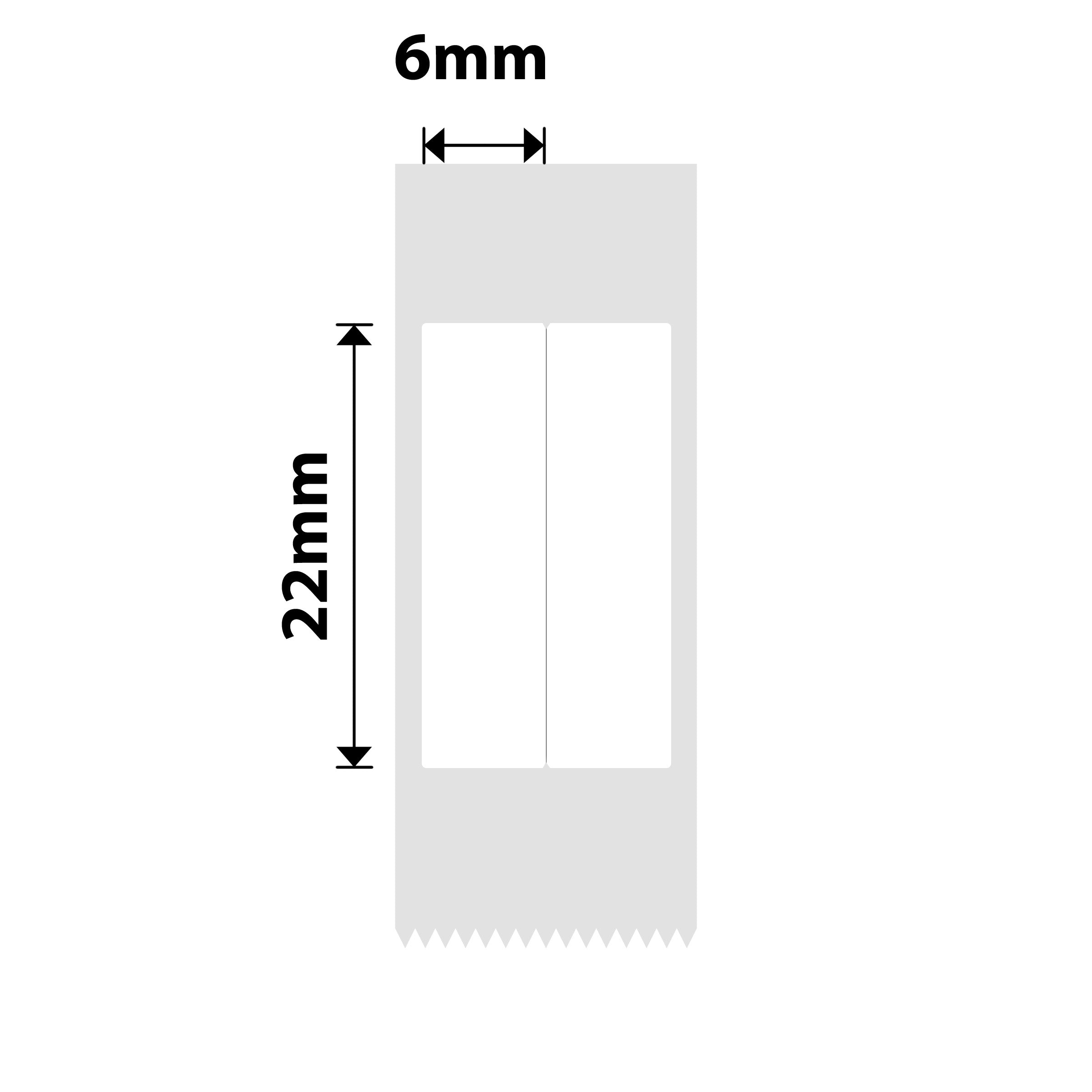 NB510 - NIIMBOT - D11 / D101 / D110 / H1S - 6X22MM/2L - 500 LABELS PER ROLL - WHITE VERTICAL PEN STICKERS (STATIONARY)