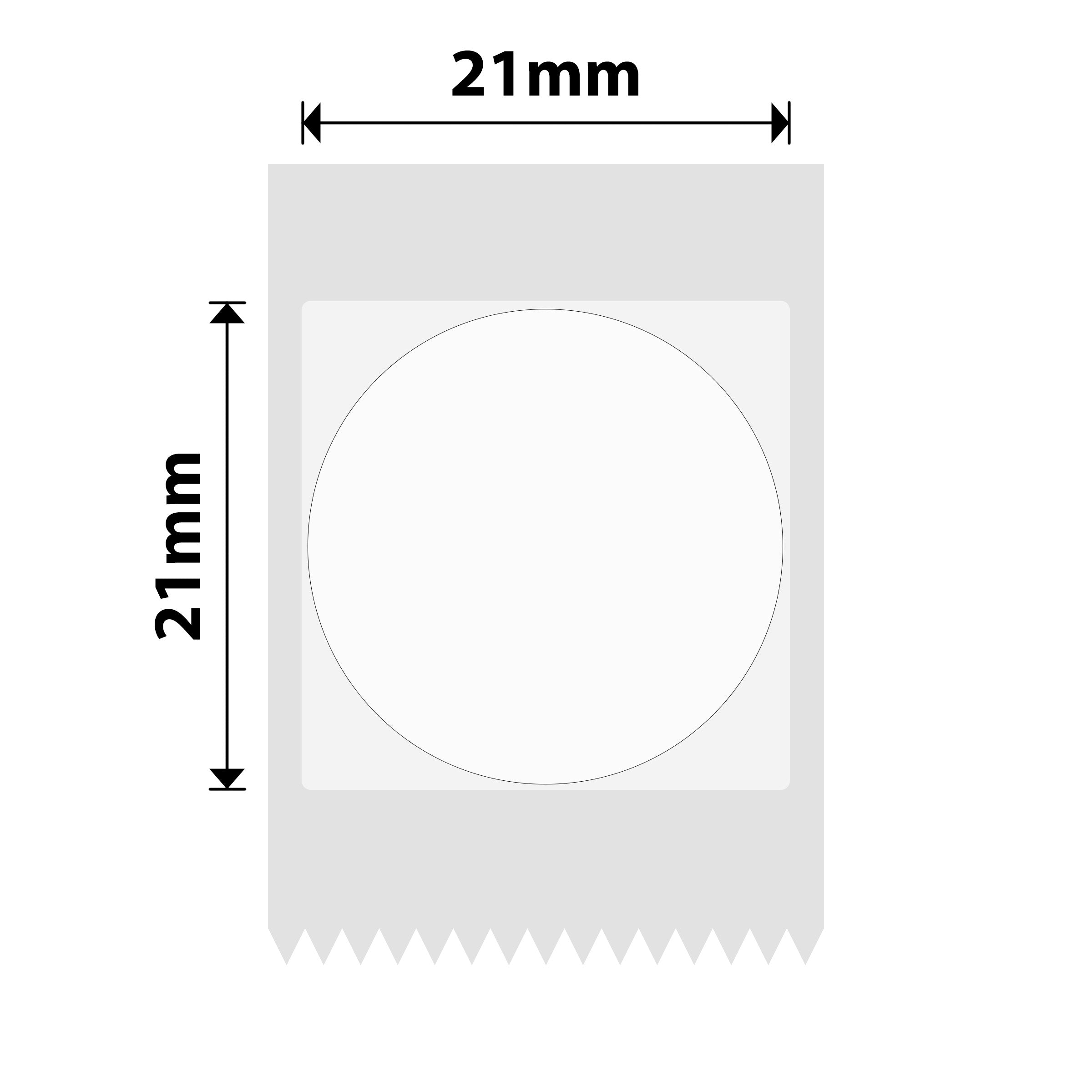 NB522 - NIIMBOT - B1 / B21 / B3S / B4 - T21X21MM - 305 LABELS PER ROLL - ROUND - TRANSPARENT