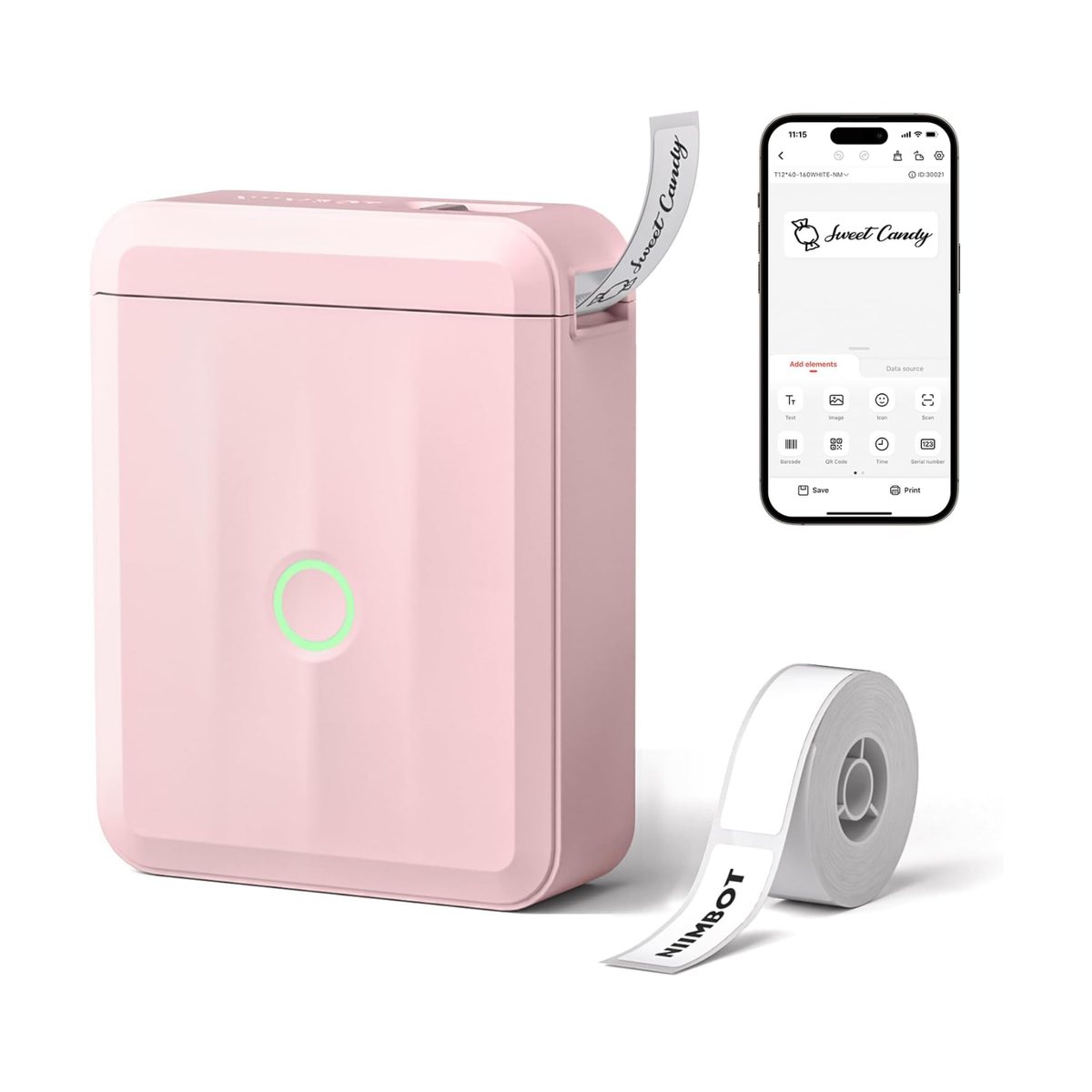 NIIMBOT - D110_M Bluetooth Label Printer Incl Label Roll