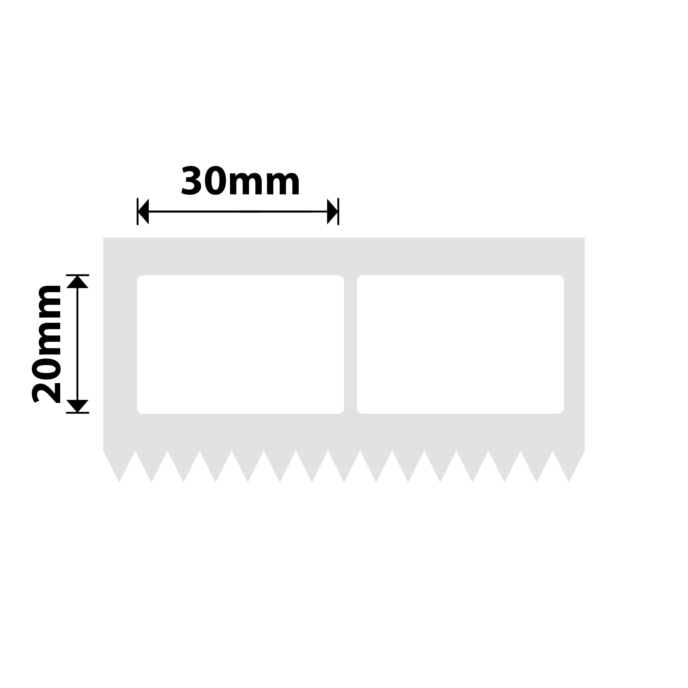 NB565 - NIIMBOT - K3 ONLY - T30X20MM/2L - 2,600 LABELS PER ROLL - WHITE