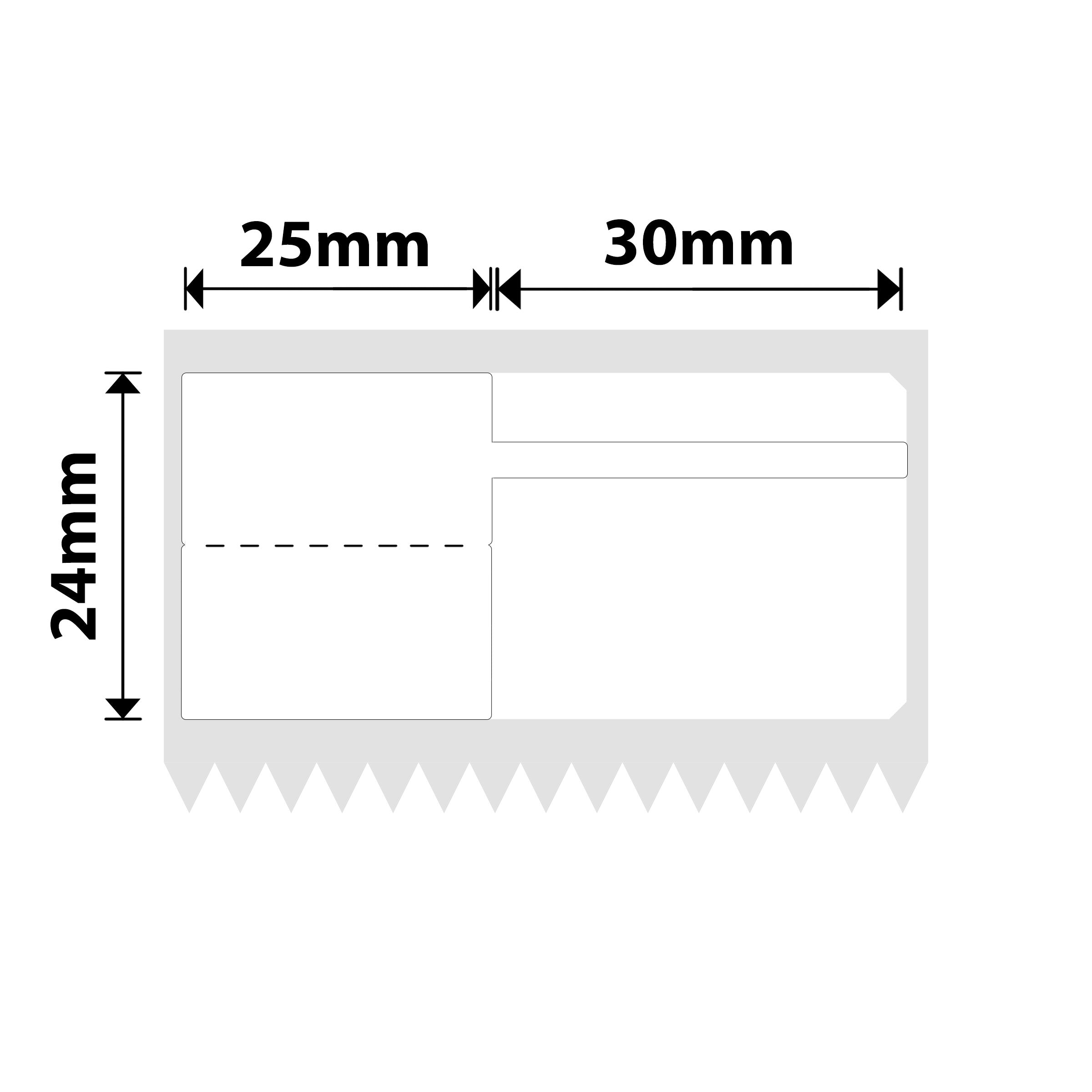 NB588 - NIIMBOT - K2 / K3 - T25X24+25MM - 1,110 LABELS PER ROLL - WHITE JEWELLERY