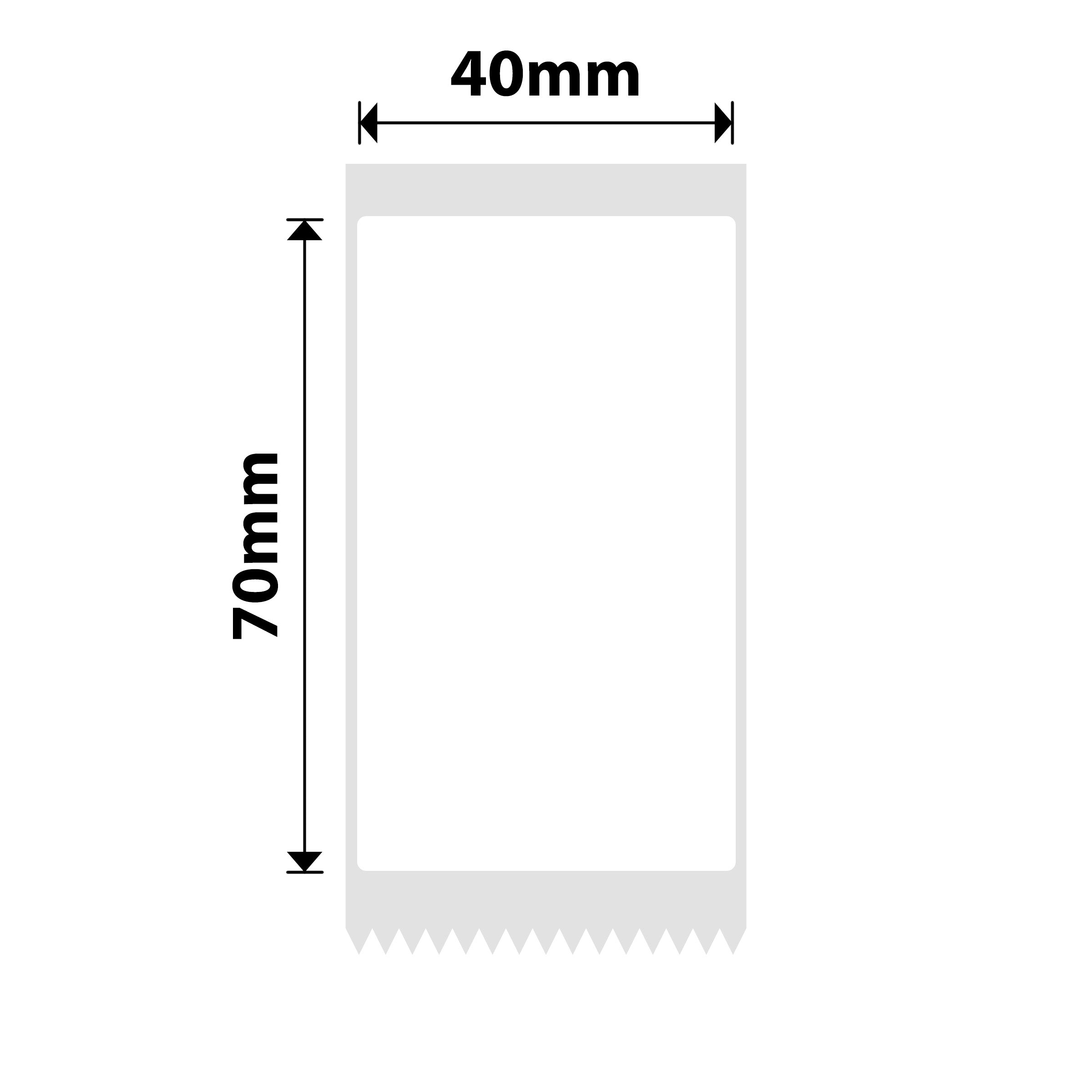 NB614 - Niimbot - B1 / B21 / B31 / B3S / B4 - 40x70mm - 110 Labels - White
