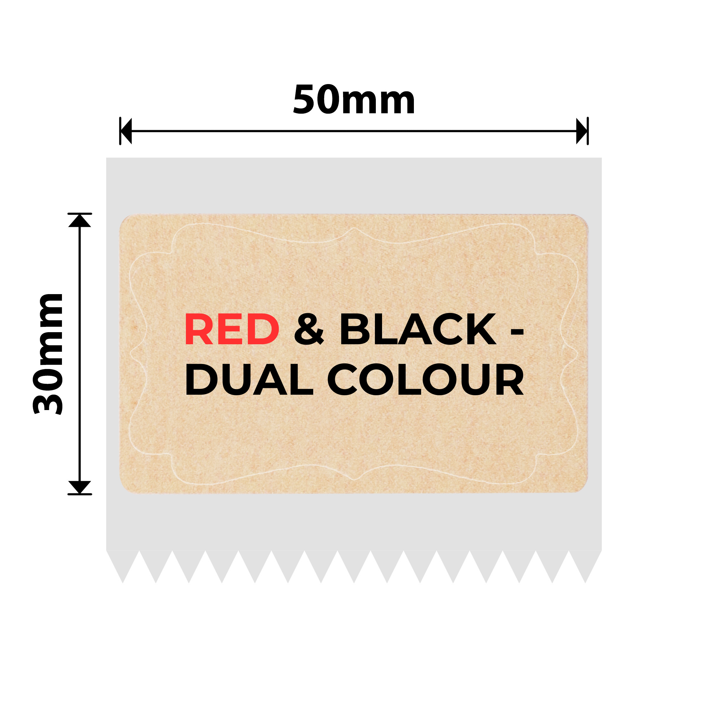 NB632 - Niimbot - B1-Pro / B2-Pro / B21-Pro Only - 50x30mm - 230 Kraft Red & Black Text Dual Colour Vintage Frame Labels