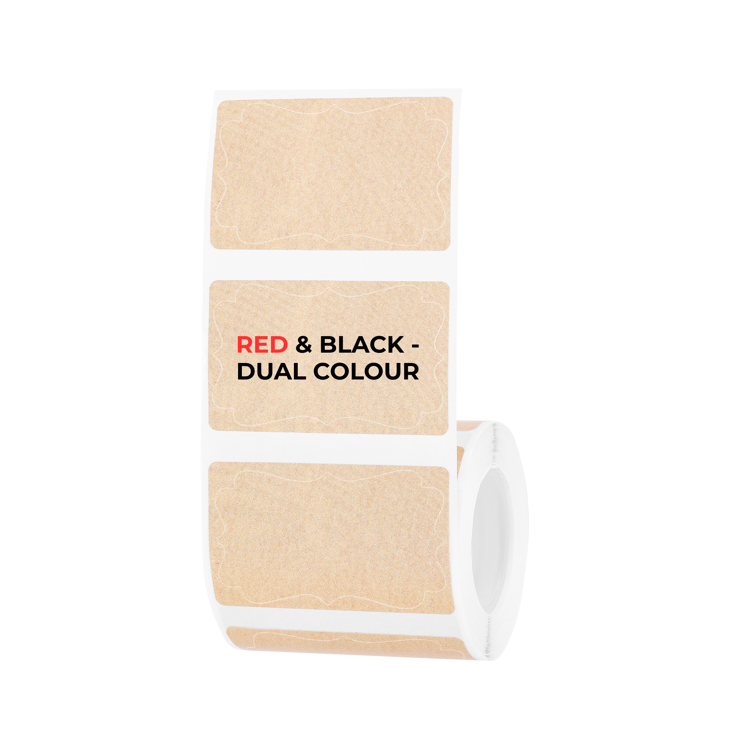 NB632 - Niimbot - B1-Pro / B2-Pro / B21-Pro Only - 50x30mm - 230 Kraft Red & Black Text Dual Colour Vintage Frame Labels