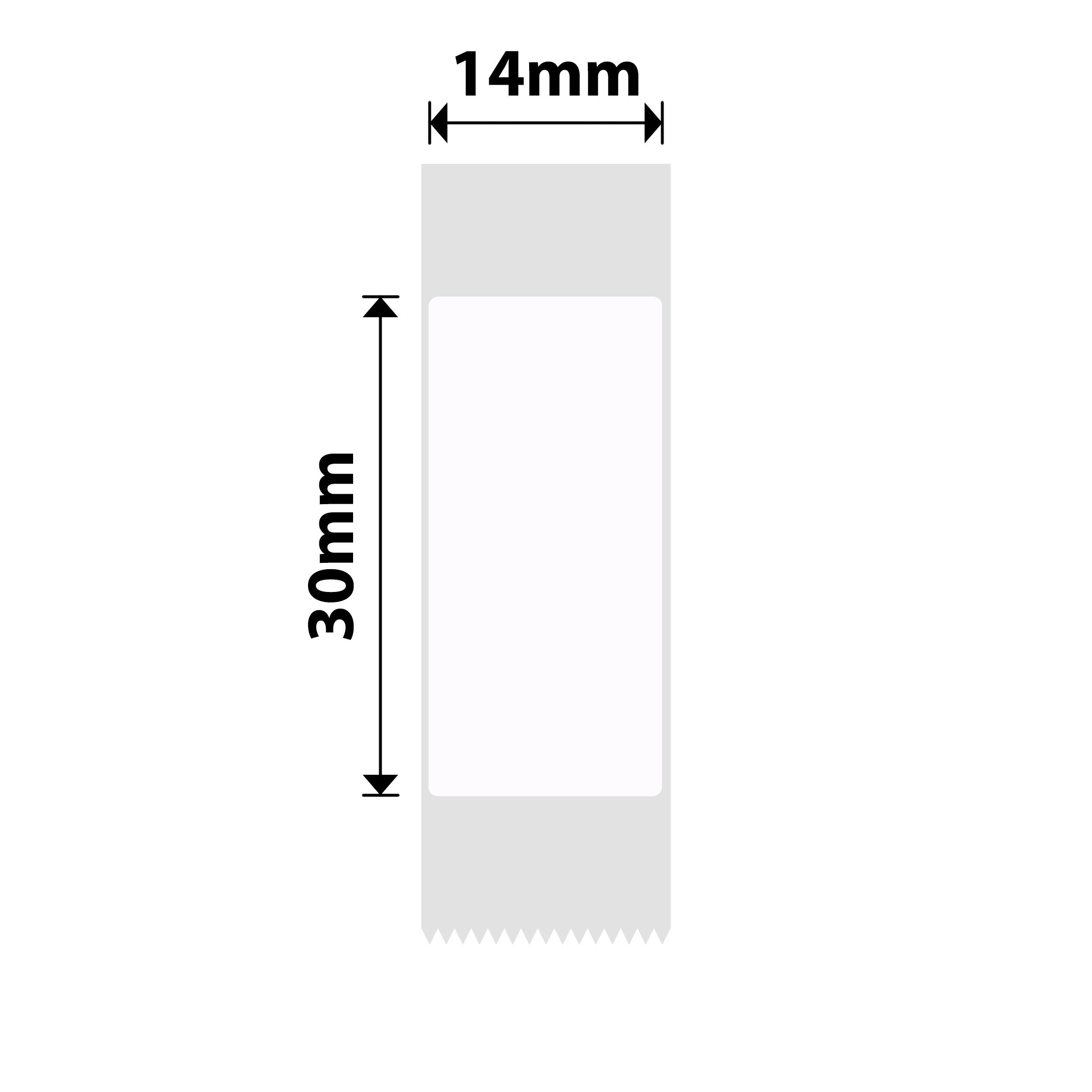 NB637 - NIIMBOT - D11 / D101 / D110 / H1S - T14X30MM - 195 LABELS PER ROLL - WHITE - RED TEXT ONLY - RECTANGLE