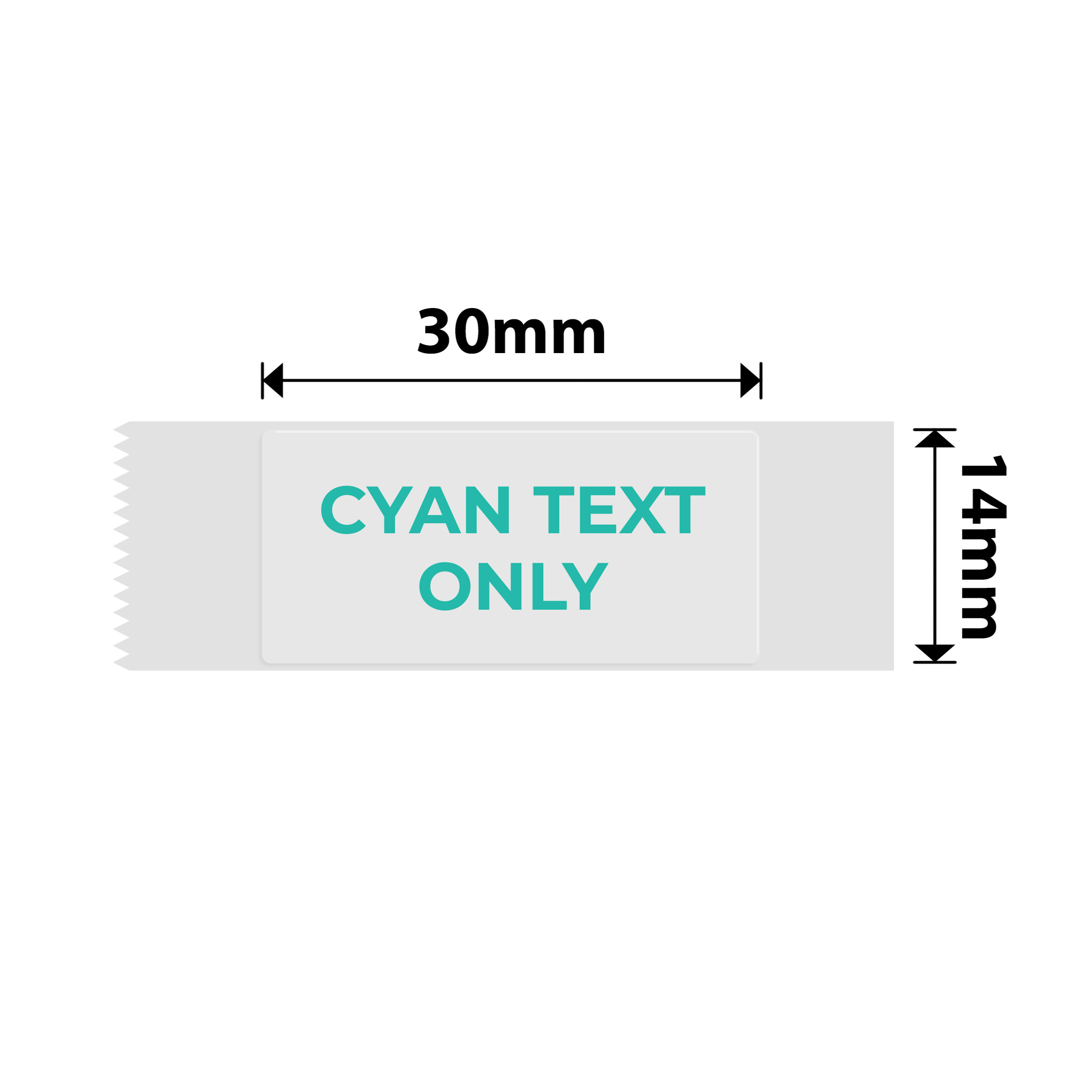 NB644 - NIIMBOT - D11 / D101 / D110 / H1S - TT14X30MM - 195 LABELS - TRANSPARENT - CYAN TEXT ONLY - RECTANGLE