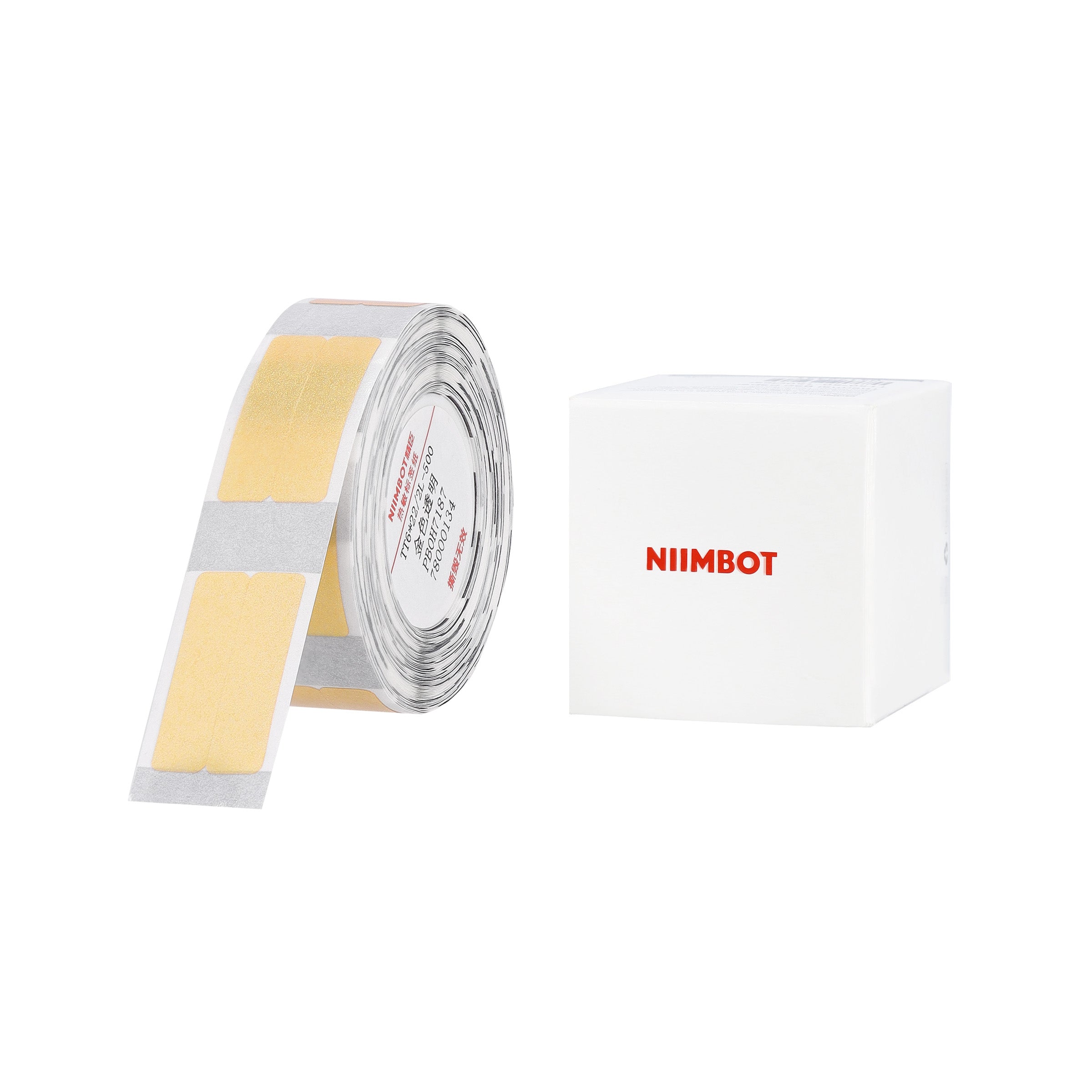 NB646 - NIIMBOT - D11 / D101 / D110 / H1S - TT6X22MM/2L - 500 LABELS - GOLD TRANSPARENT - PEN STATIONARY - RECTANGLE