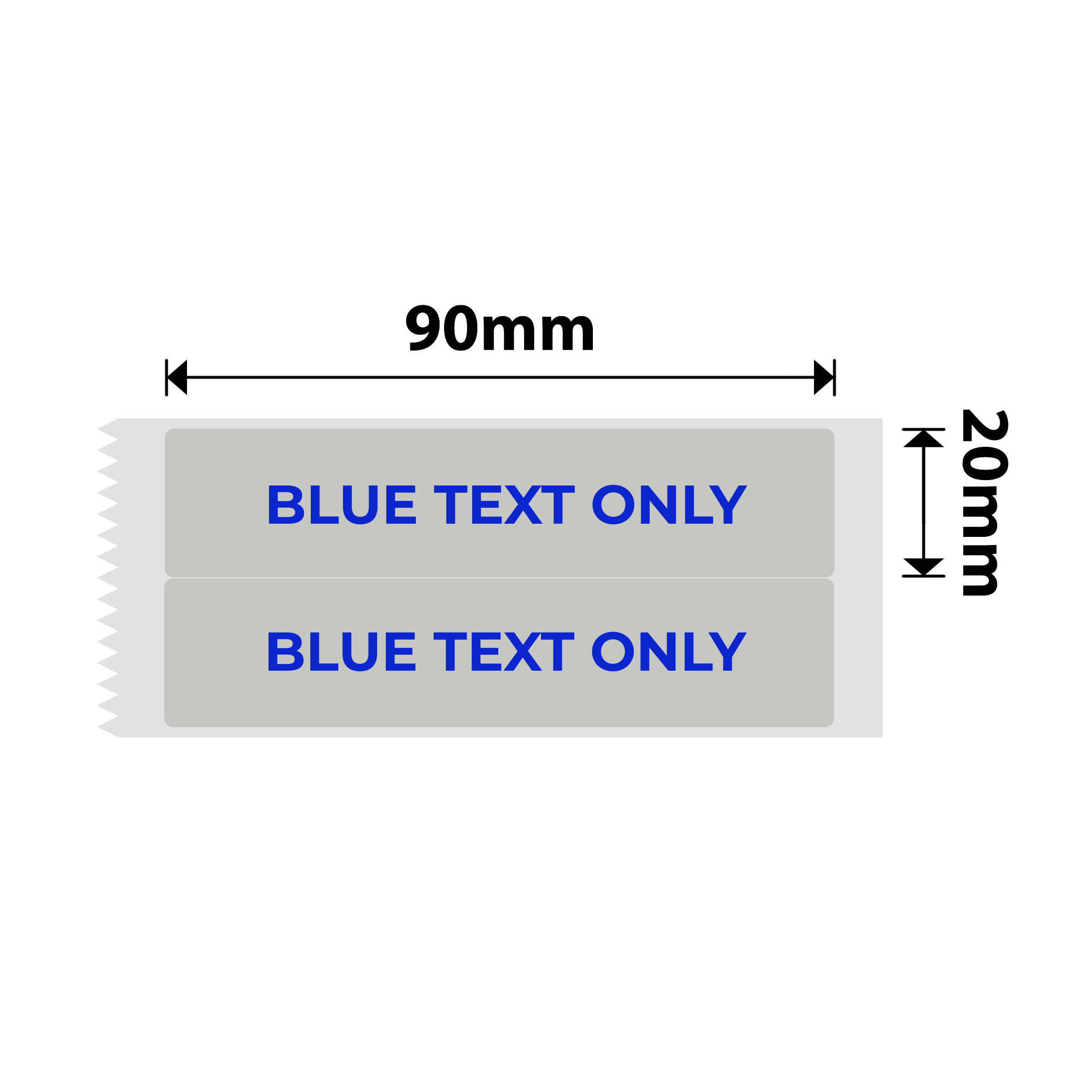 NB647 - Niimbot - B1 / B21 / B31 / B3S / B4 - 20mmX90mm/2L - 140 Silver Grey & Blue Text Labels