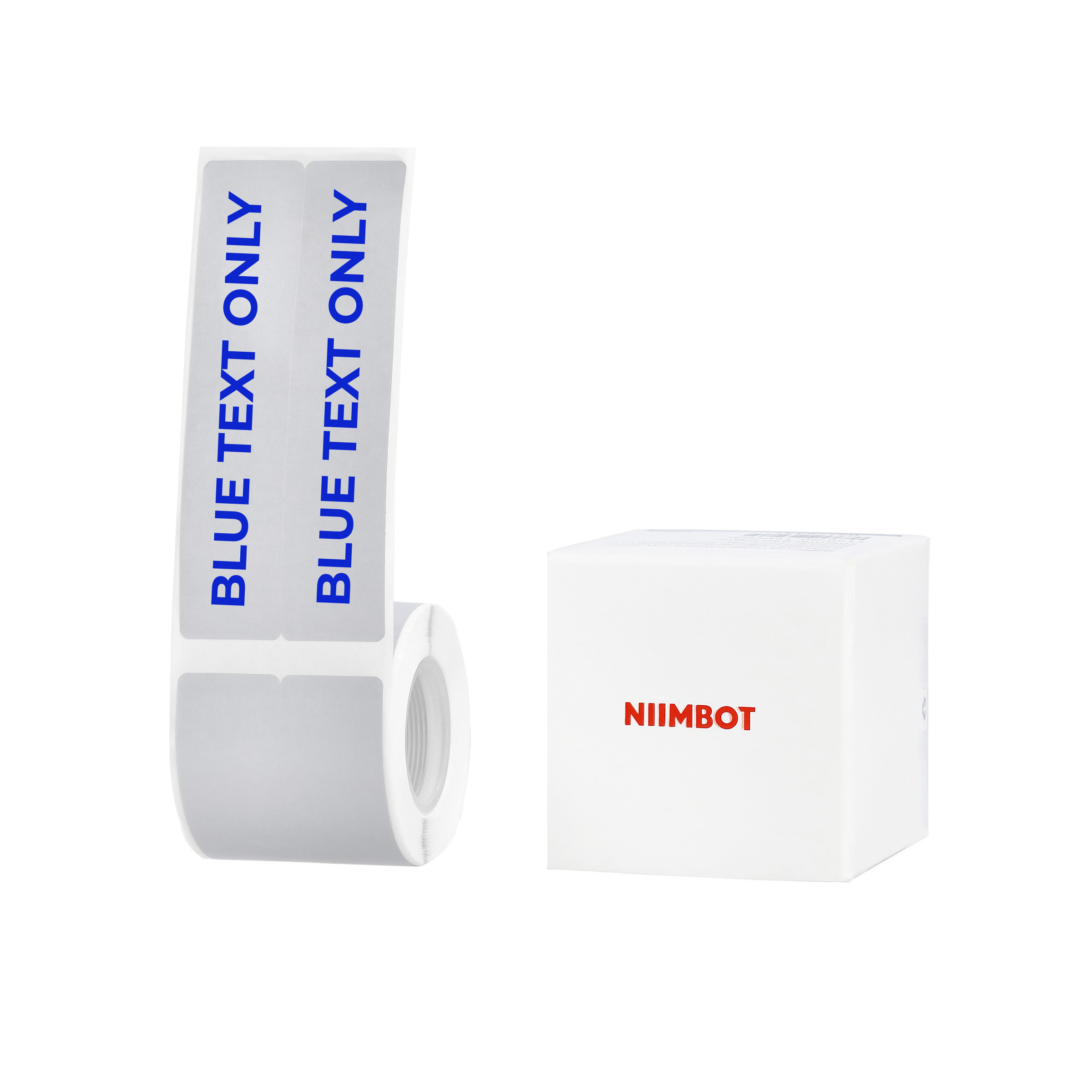 NB647 - Niimbot - B1 / B21 / B31 / B3S / B4 - 20mmX90mm/2L - 140 Silver Grey & Blue Text Labels