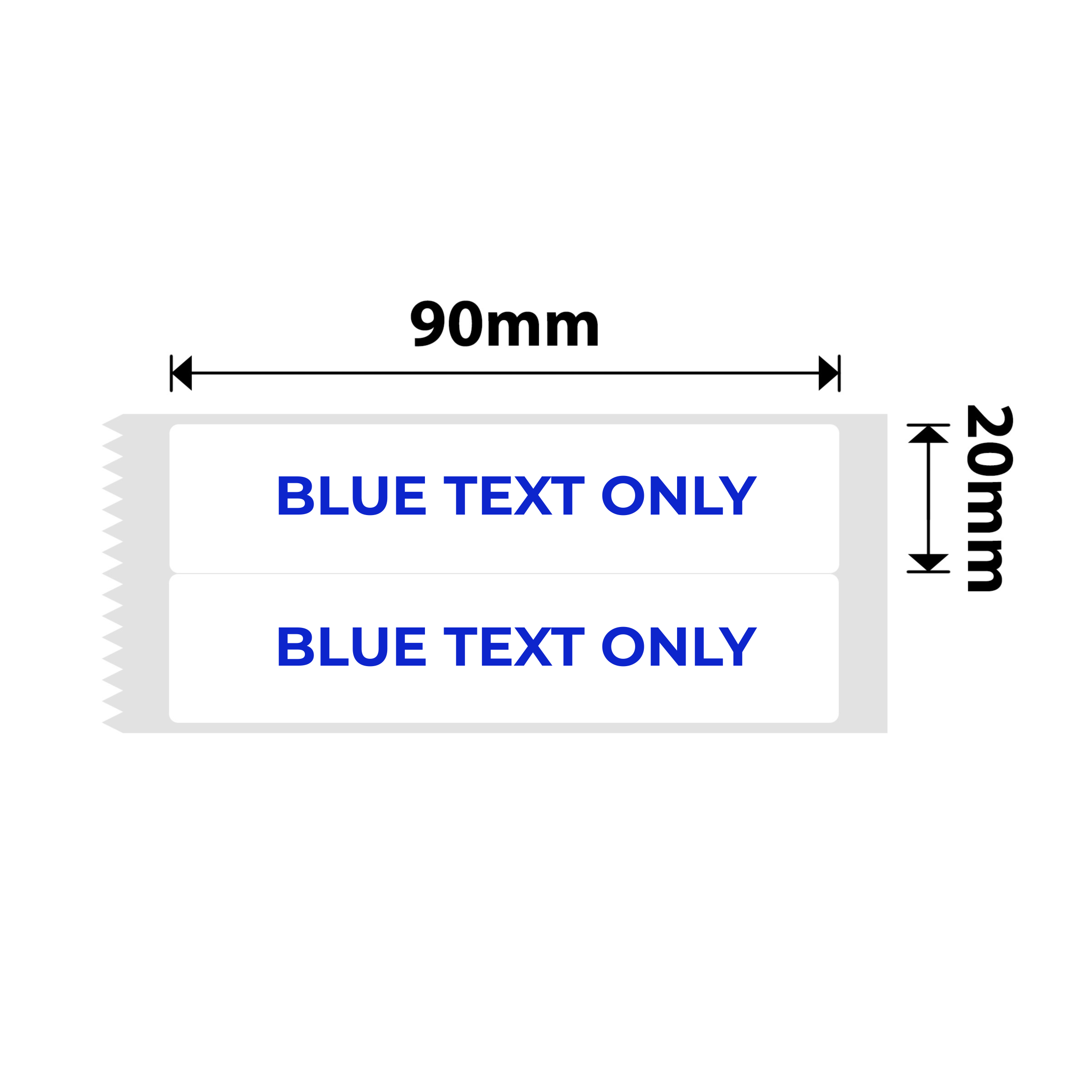 NB648 - Niimbot - B1 / B21 / B31 / B3S / B4 - 20mmX90mm/2L - 170 White Blue Text Labels