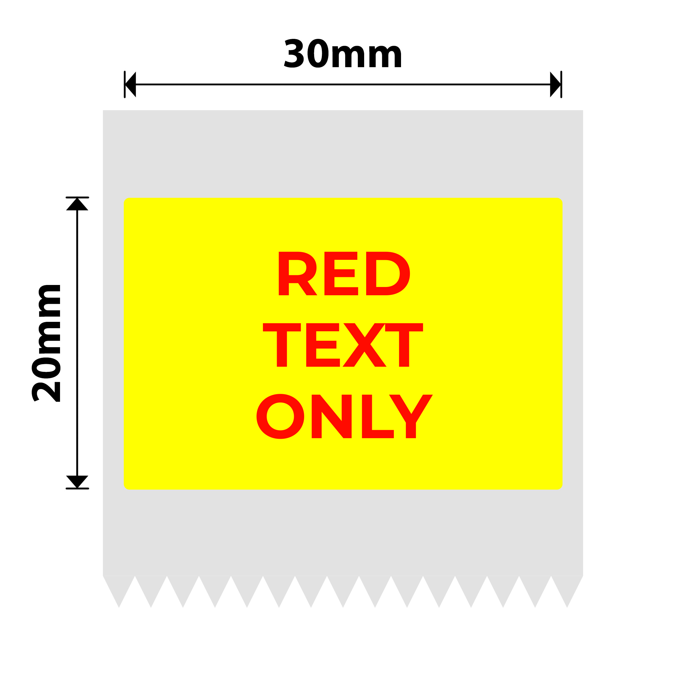 NB650 - Niimbot - B1 / B21 / B31 / B3S / B4 - 30x20mm - 315 Yellow Red Text Only Labels