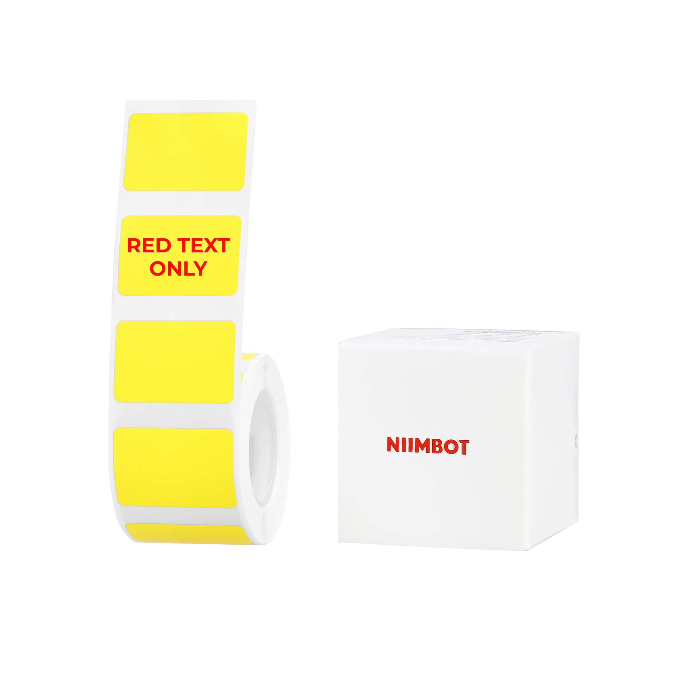NB650 - Niimbot - B1 / B21 / B31 / B3S / B4 - 30x20mm - 315 Yellow Red Text Only Labels