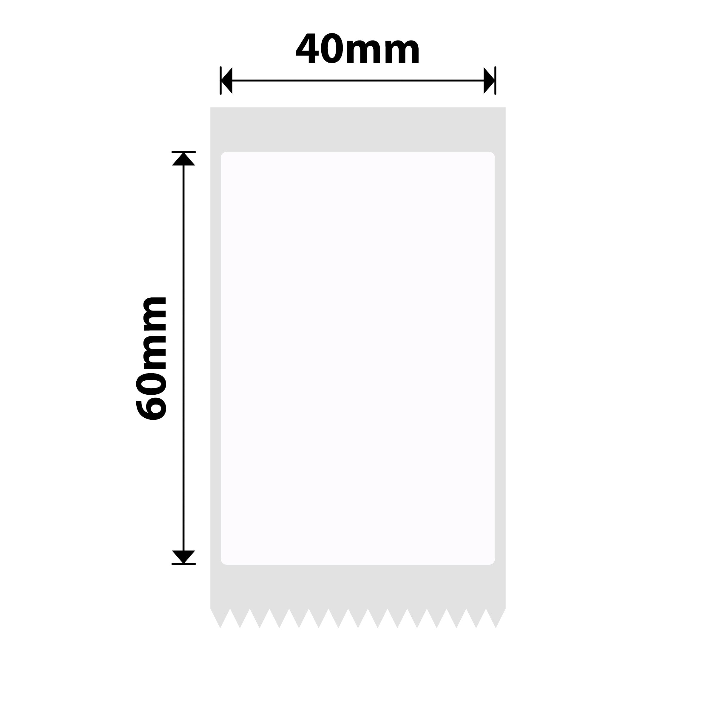 NB652 - NIIMBOT - B1 / B21 / B3S / B4 - T40X60 - 125 LABELS PER ROLL - WHITE - RED TEXT ONLY - RECTANGLE
