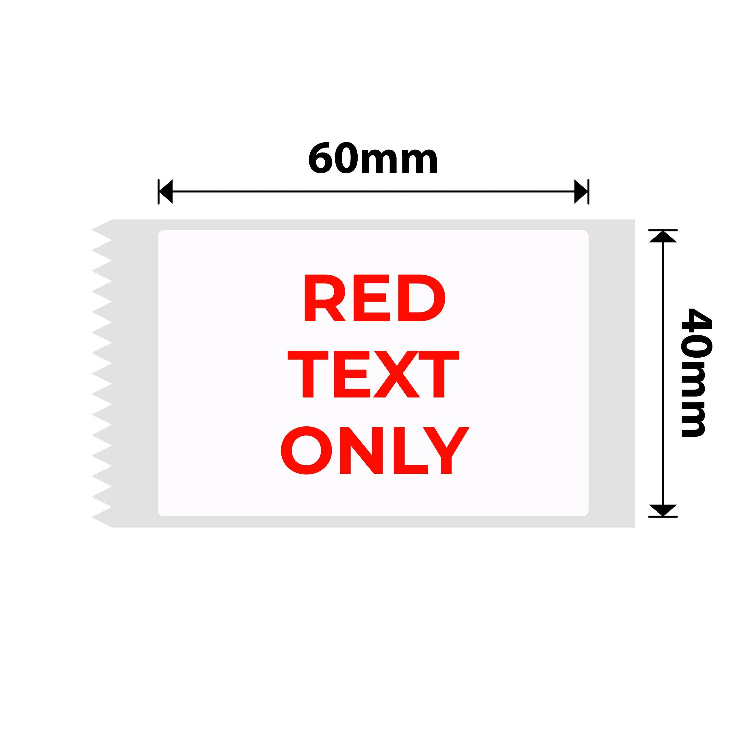 NB652 - NIIMBOT - B1 / B21 / B3S / B4 - T40X60 - 125 LABELS PER ROLL - WHITE - RED TEXT ONLY - RECTANGLE