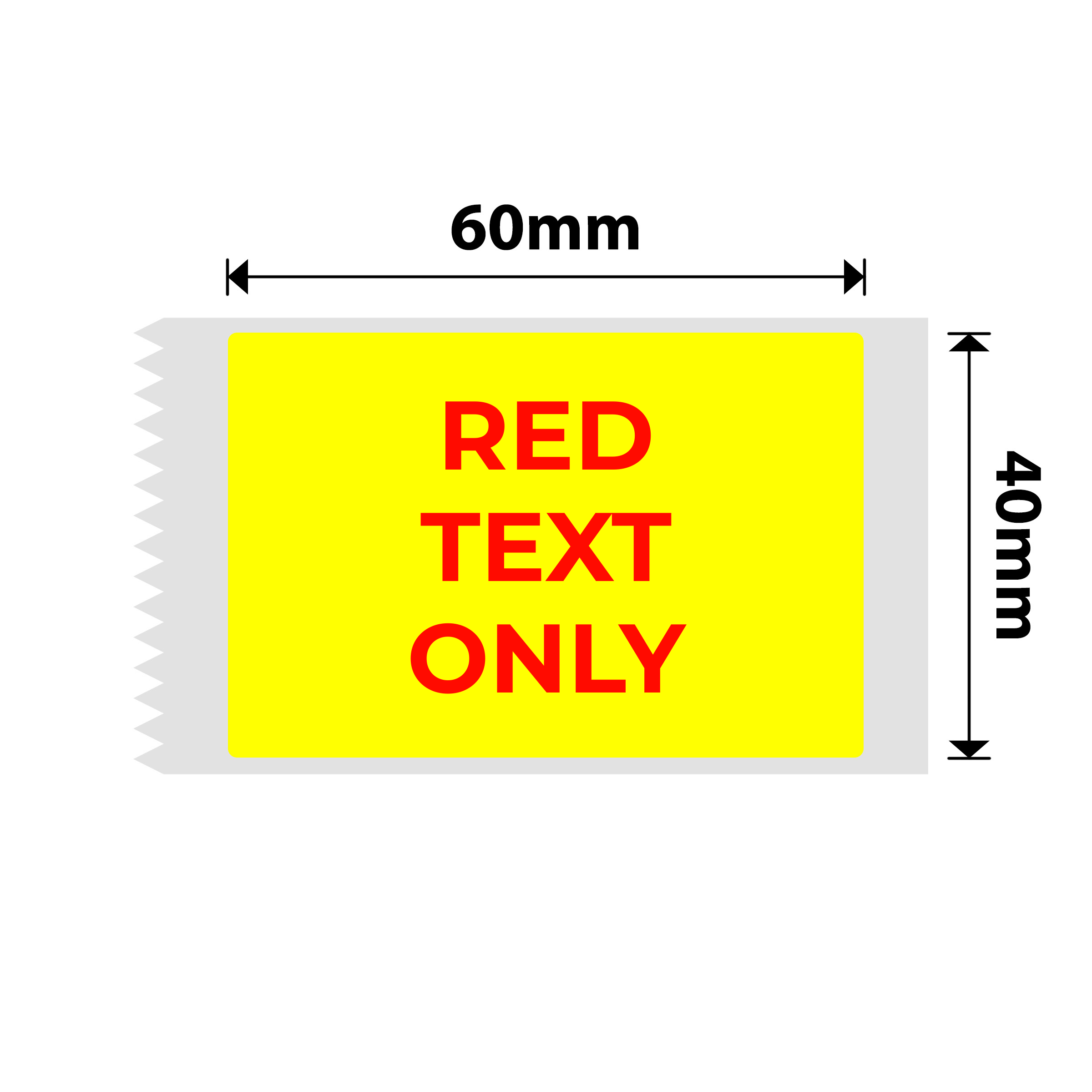 NB654 - Niimbot - B1 / B21 / B31 / B3S / B4 - 40x60mm - 125 Yellow Red Text Only Labels