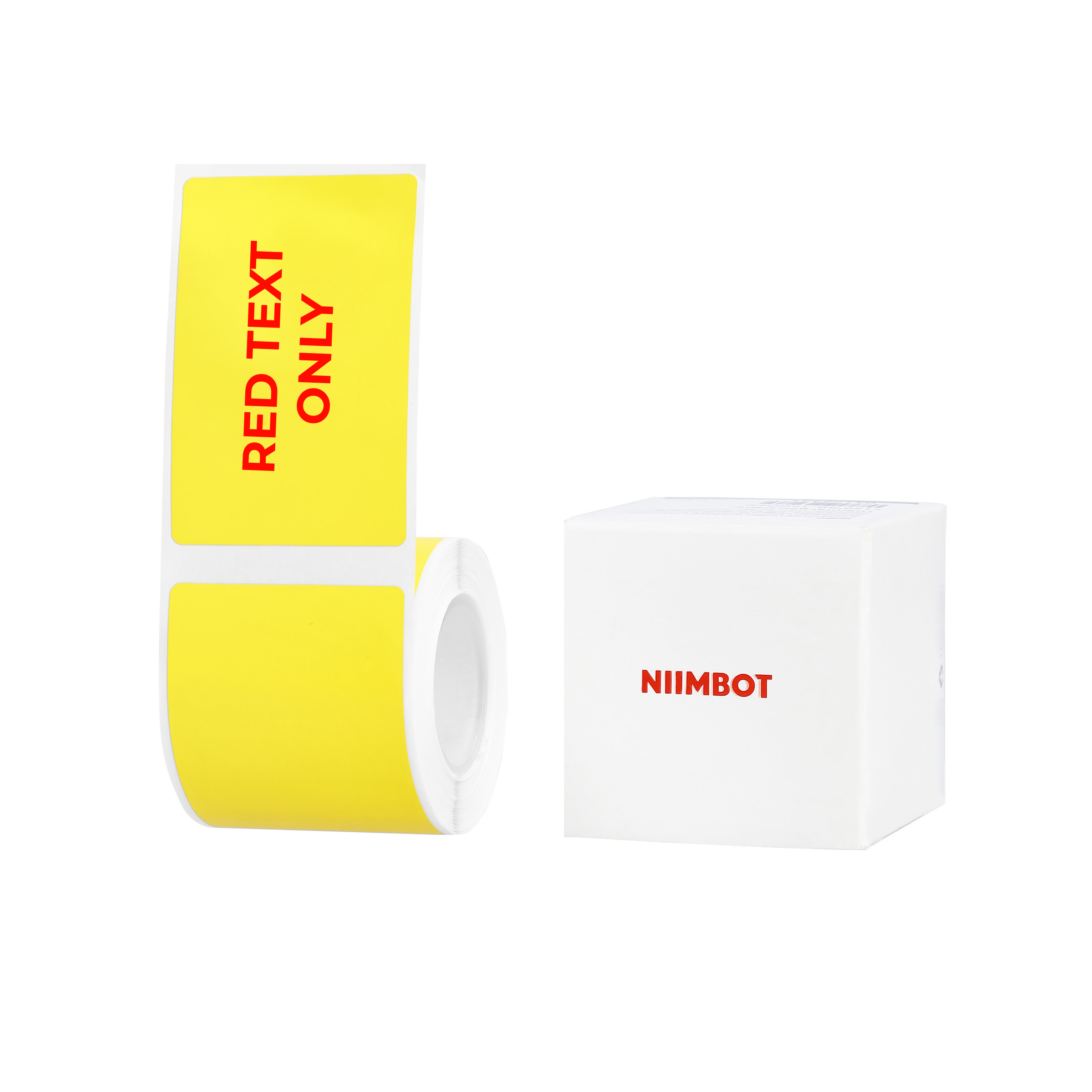 NB654 - Niimbot - B1 / B21 / B31 / B3S / B4 - 40x60mm - 125 Yellow Red Text Only Labels