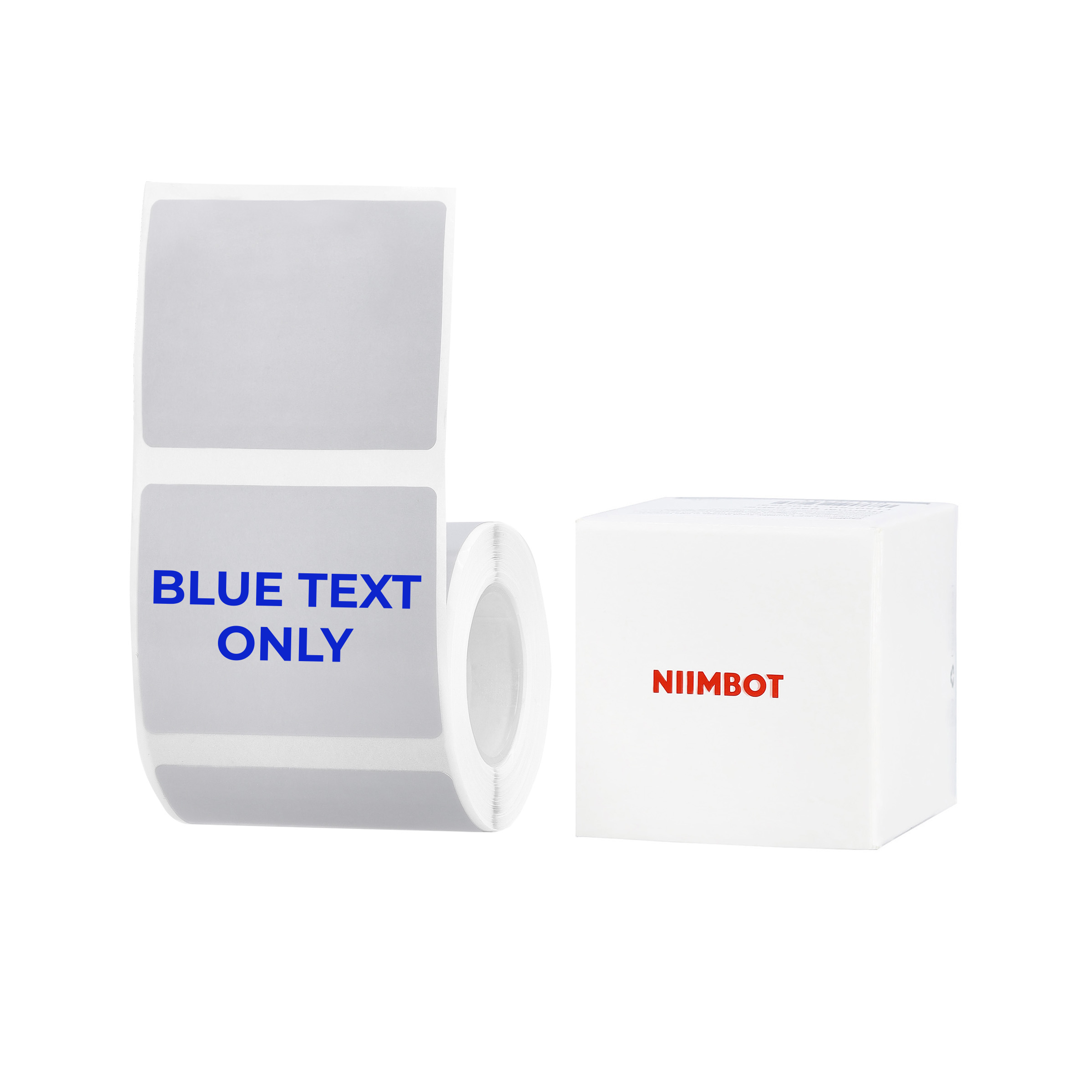 NB656 - Niimbot - B1 / B21 / B31 / B3S / B4 - 50x40mm - 150 Silver Grey Blue Text Only Labels