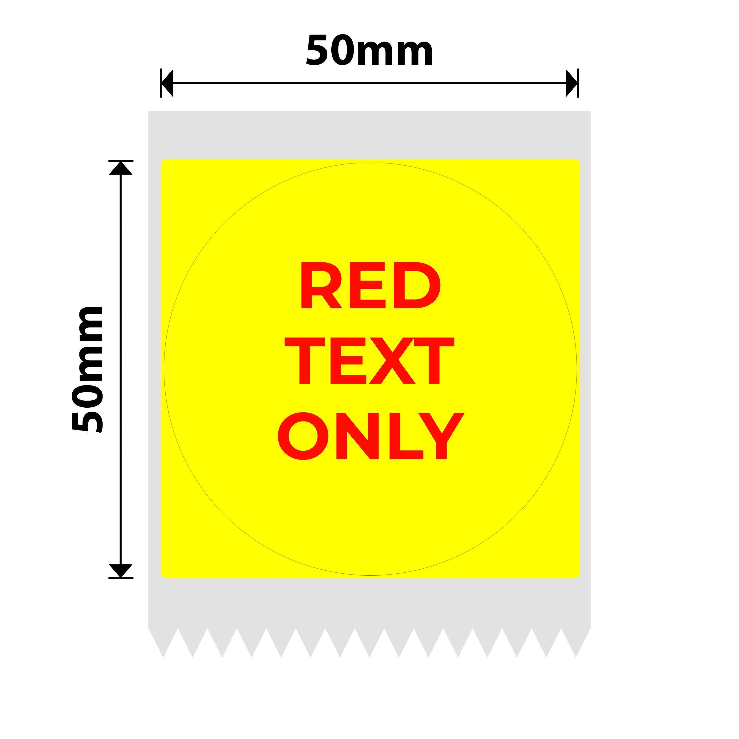 NB659 - Niimbot - B1 / B21 / B31 / B3S / B4 - 50x50mm - 145 Yellow Round Red Text Only Labels