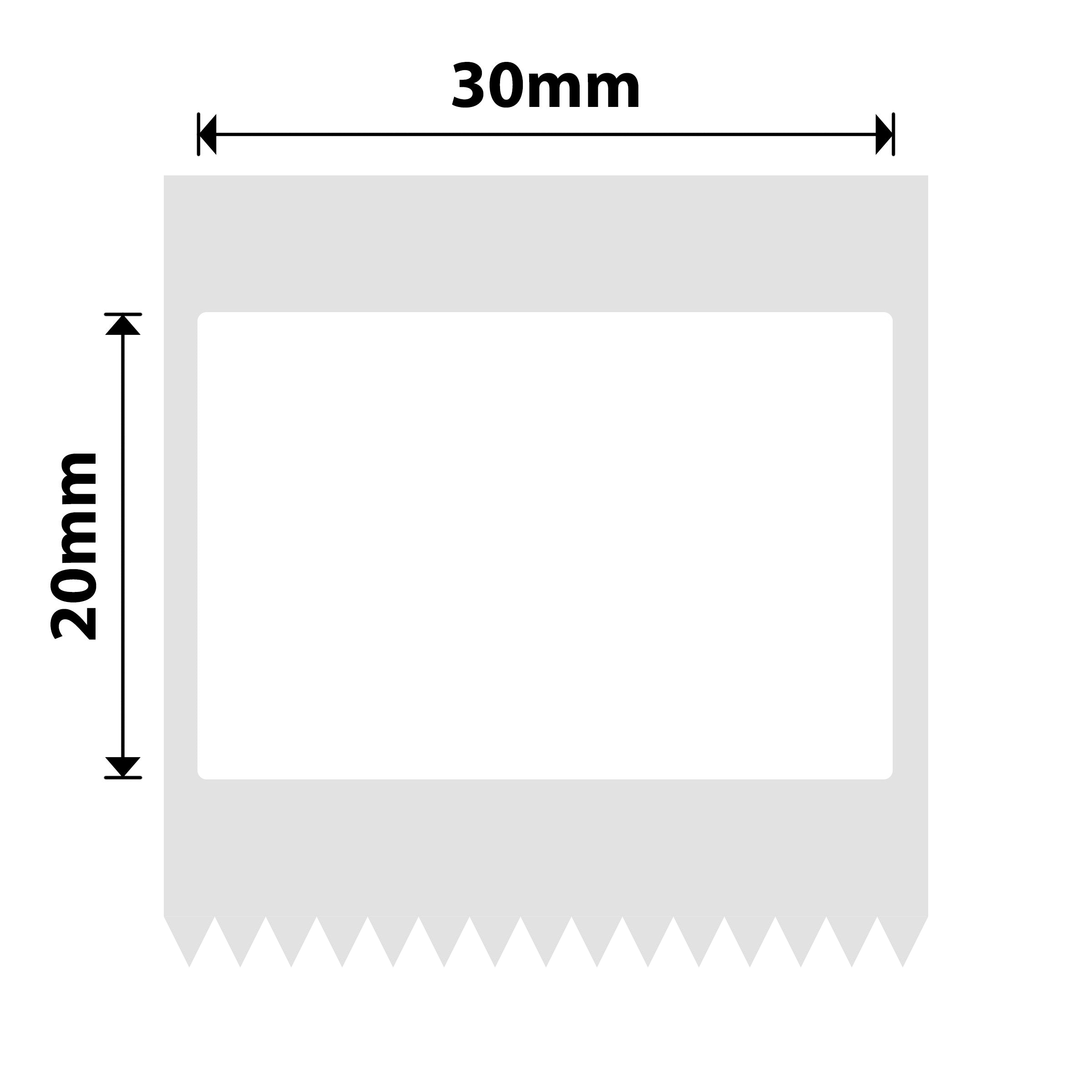 NB684 - Niimbot - B1 / B21 / B3S / B4 - 30x20mm - 315 White Extra Strong Adhesive Labels