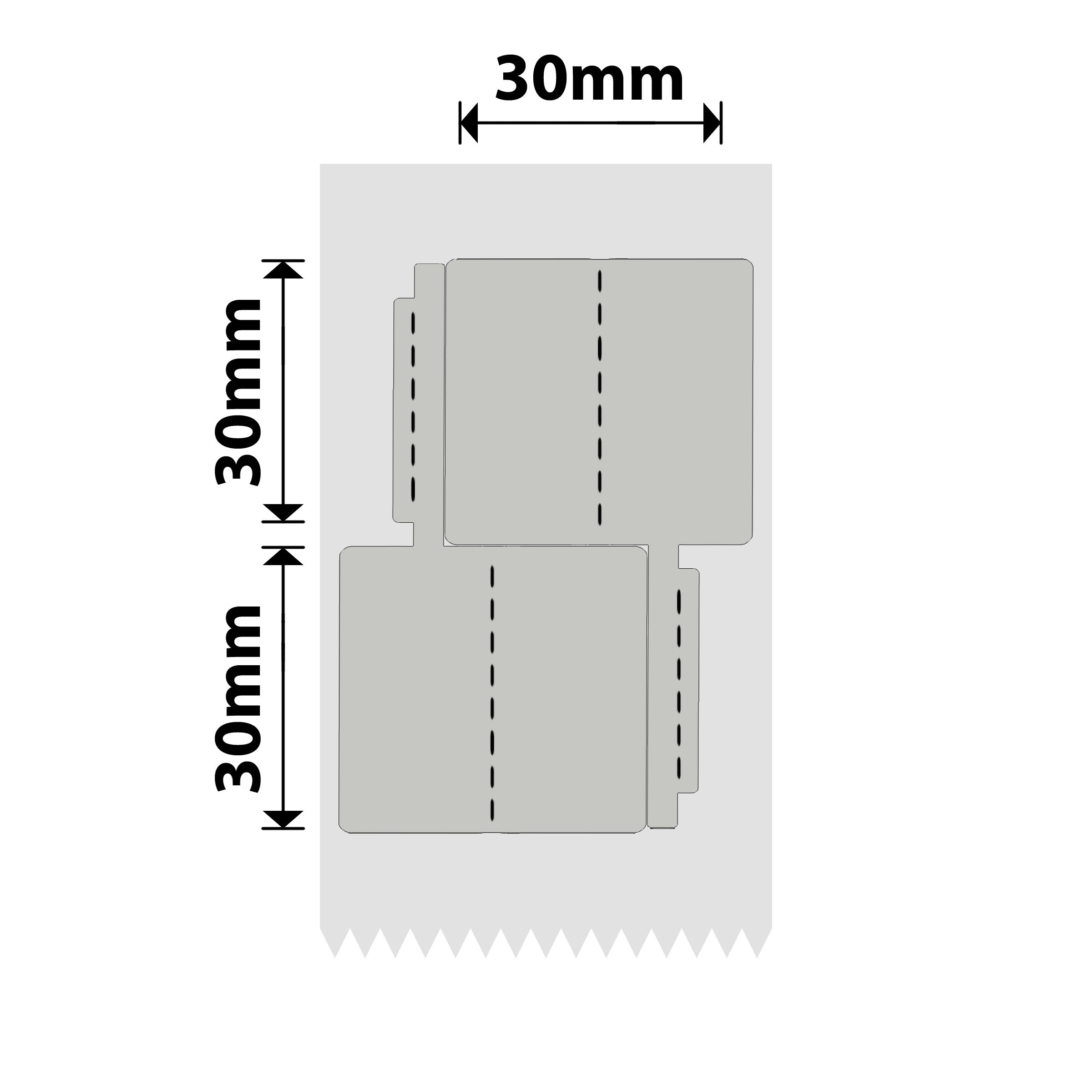 NB688 - NIIMBOT - B1 / B21 / B3S / B4 - 30X60MM/2L - 210 SILVER GREY DOUBLE ROW JEWELLERY VOID LABELS