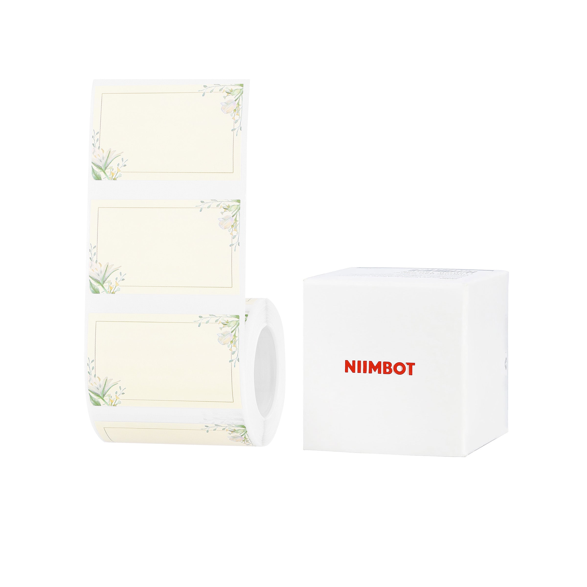 NB697 - NIIMBOT - B1 / B21 / B3S / B4 - 50X30MM - 230 PLAIN PAPER WITH FLOWERS LABELS