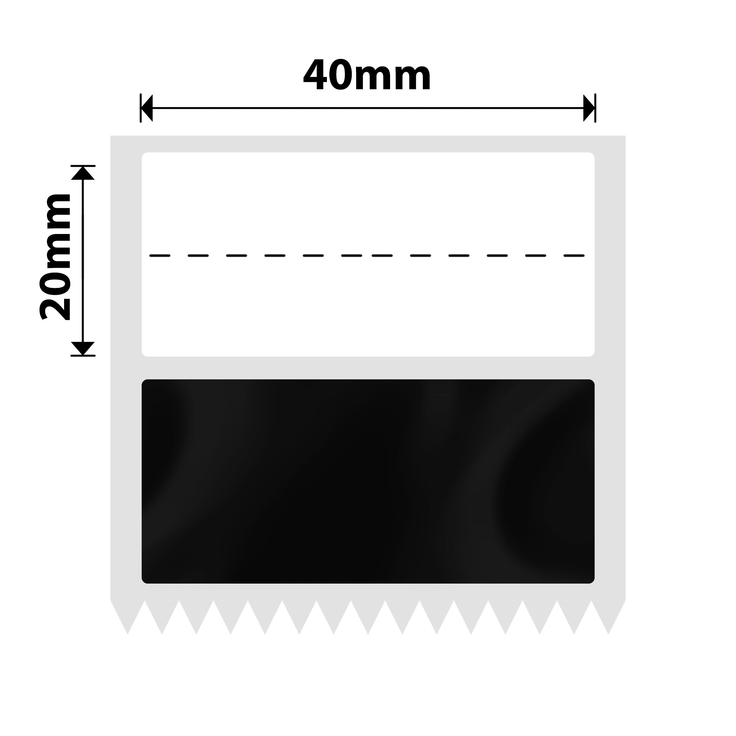 NB767 - Niimbot - M2 / M3 - 20x40mm+25.25 - 135 Black Self-Adhesive Labels